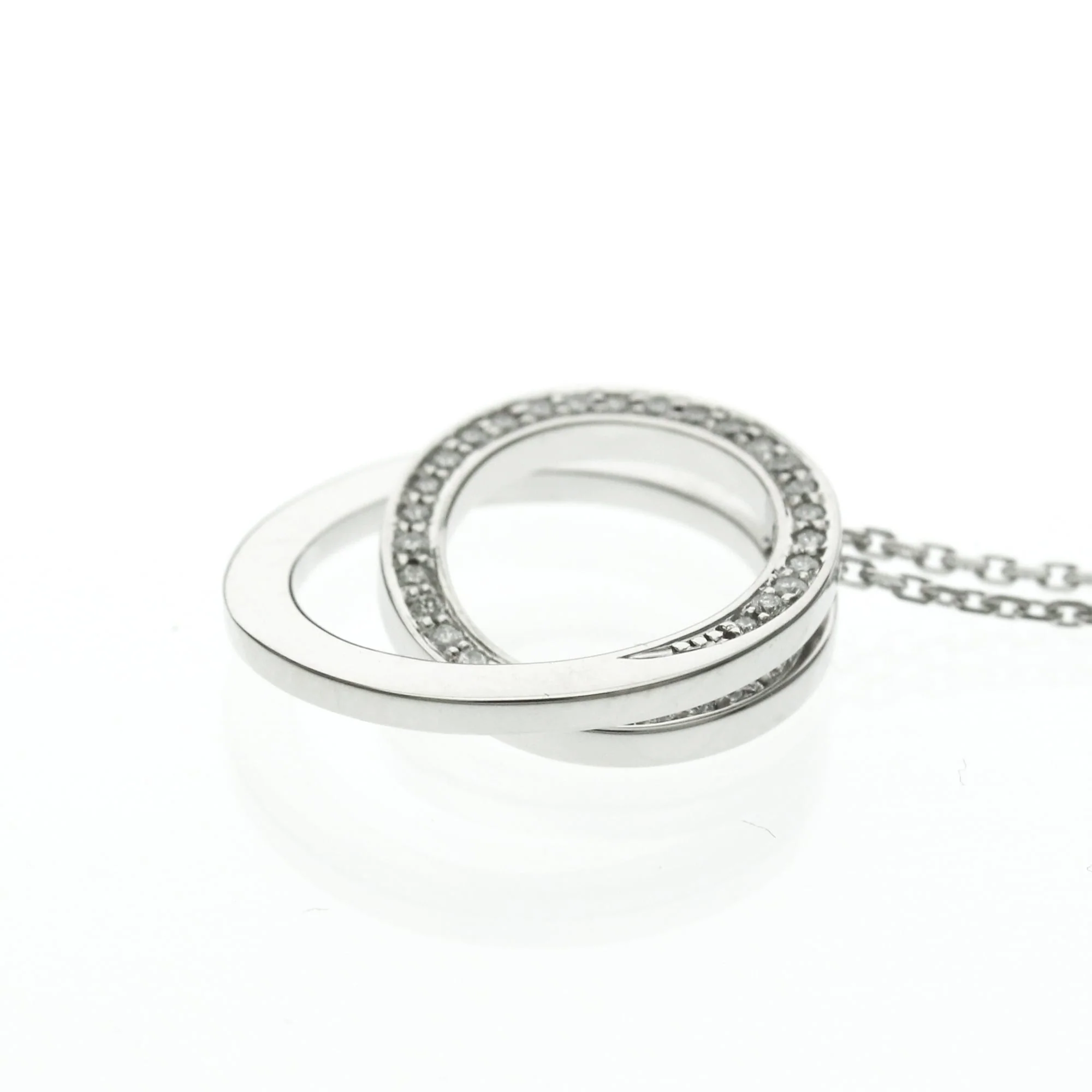Pendant Necklace 18K White Gold with Diamond - Image 3