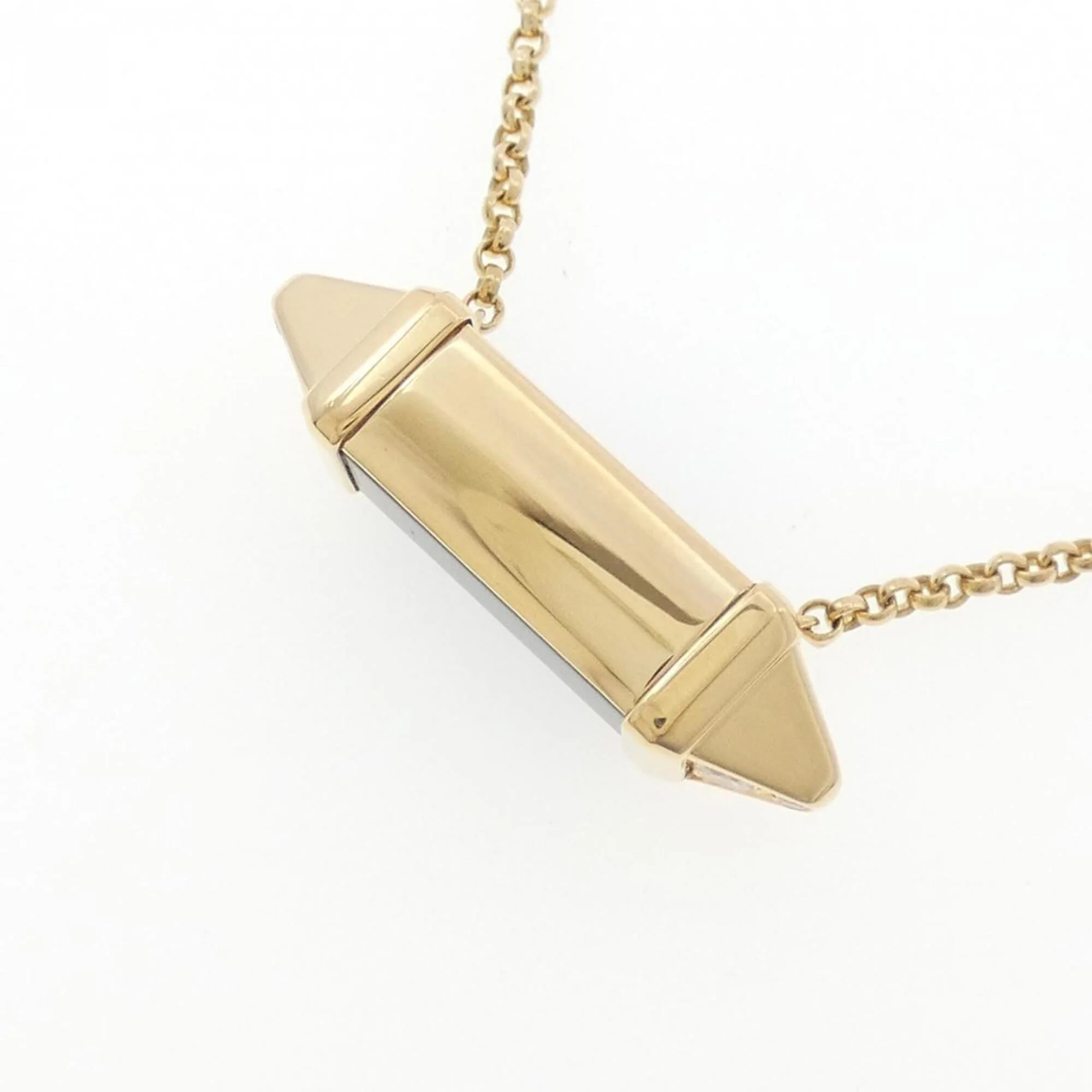 Pendant Necklace 18K Yellow Gold with Diamond and Onyx - Image 4