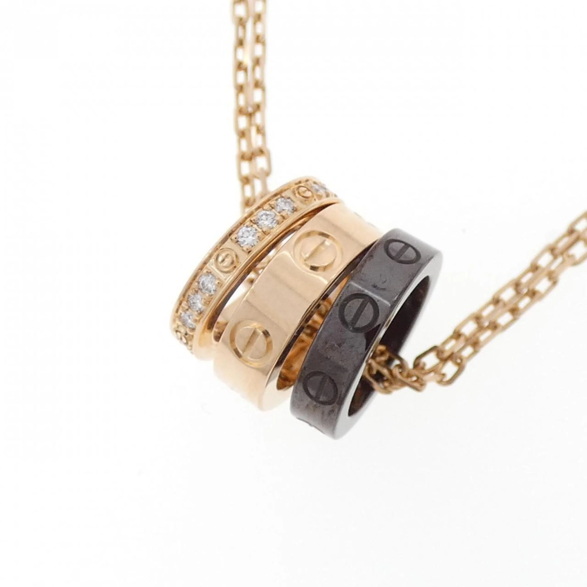 Pendant Necklace Ceramic and 18K Rose Gold With Diamond - Image 3