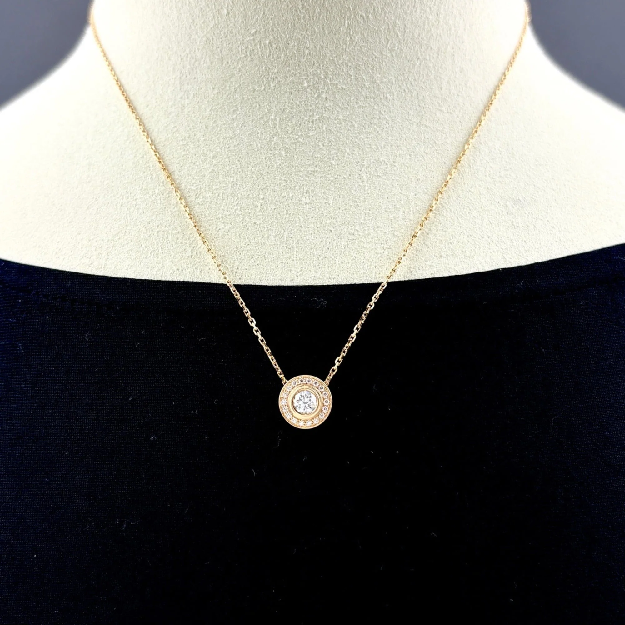 Pendant Necklace Pink Gold and Diamond - Image 3