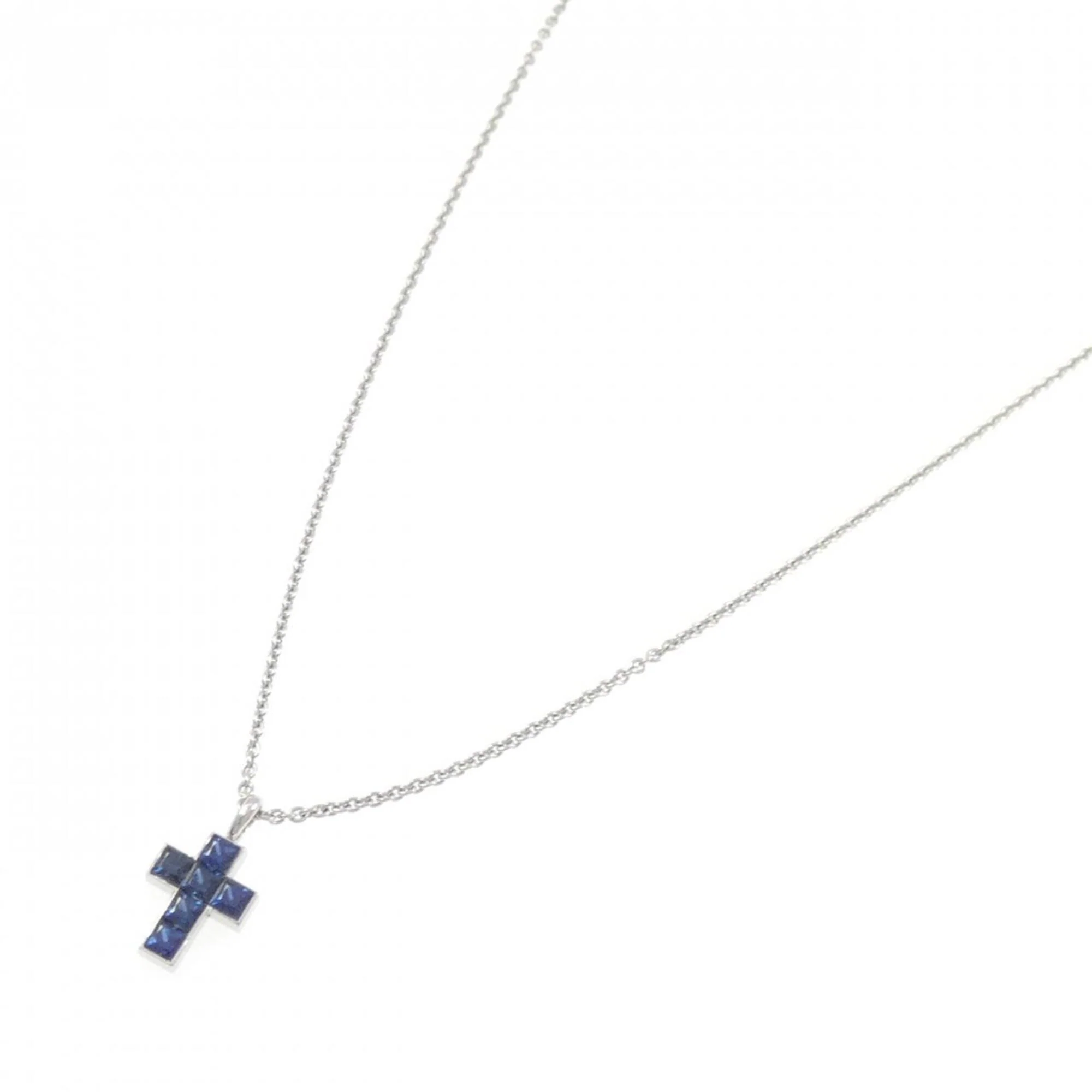 Pendant Necklace Platinum with Sapphire - Image 2