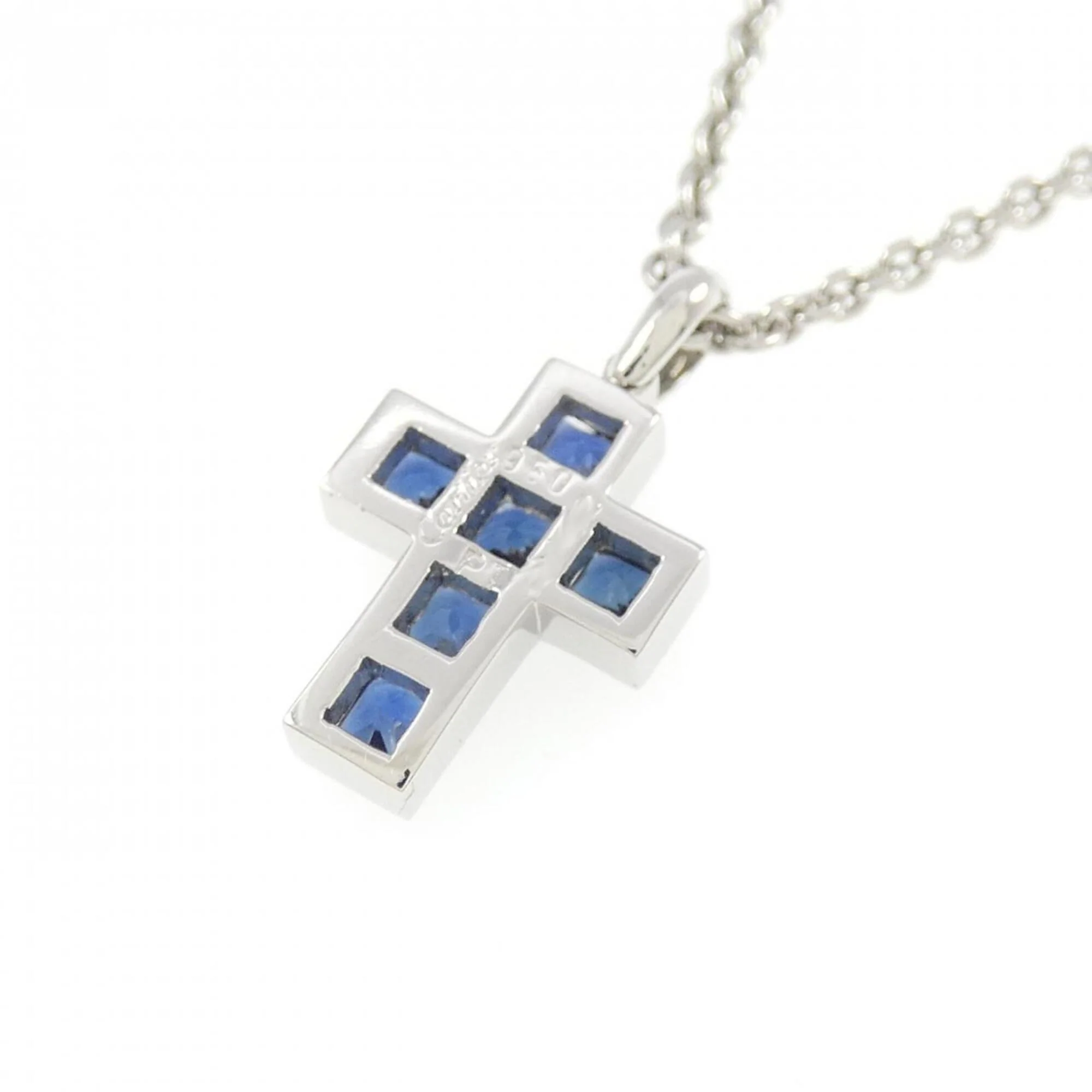 Pendant Necklace Platinum with Sapphire - Image 4