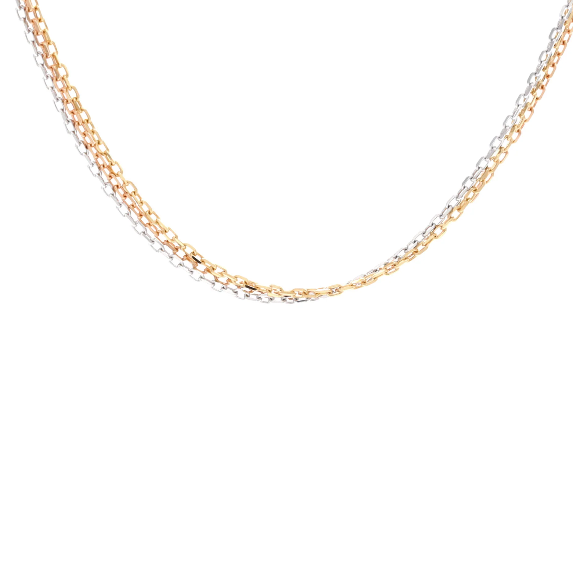 Trinity Chain Necklace 18K Tricolor Gold