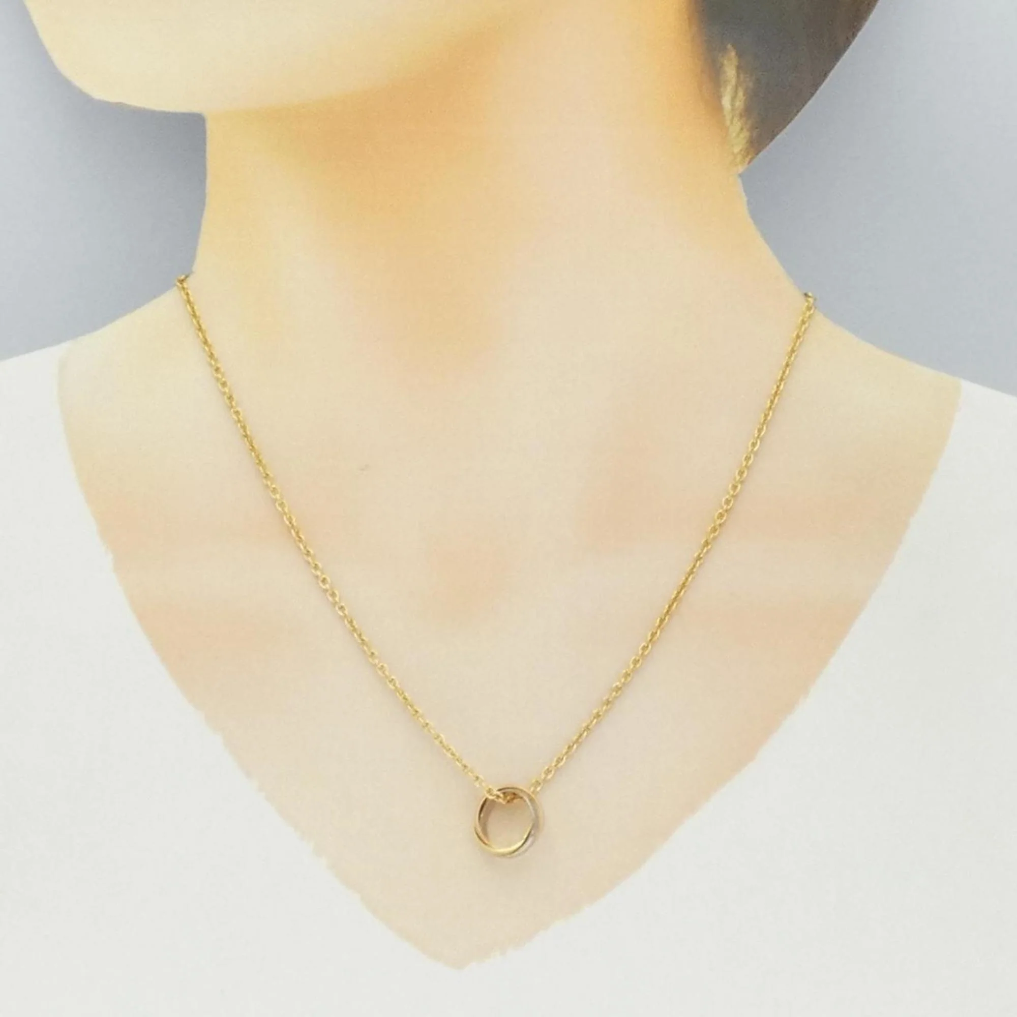 Trinity Pendant Necklace 18K Tricolor Gold - Image 5