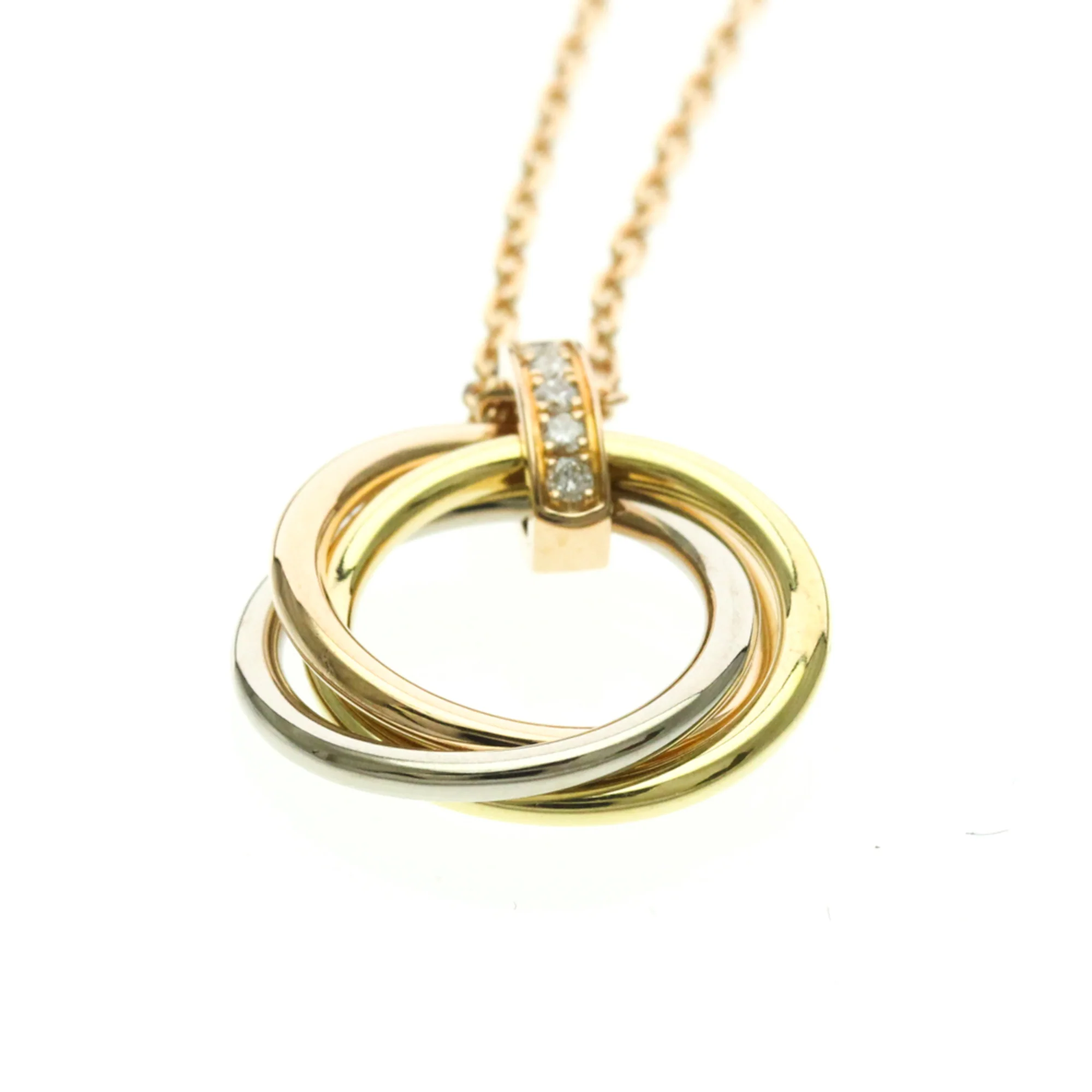 Trinity Pendant Necklace 18K Tricolor Gold - Image 4