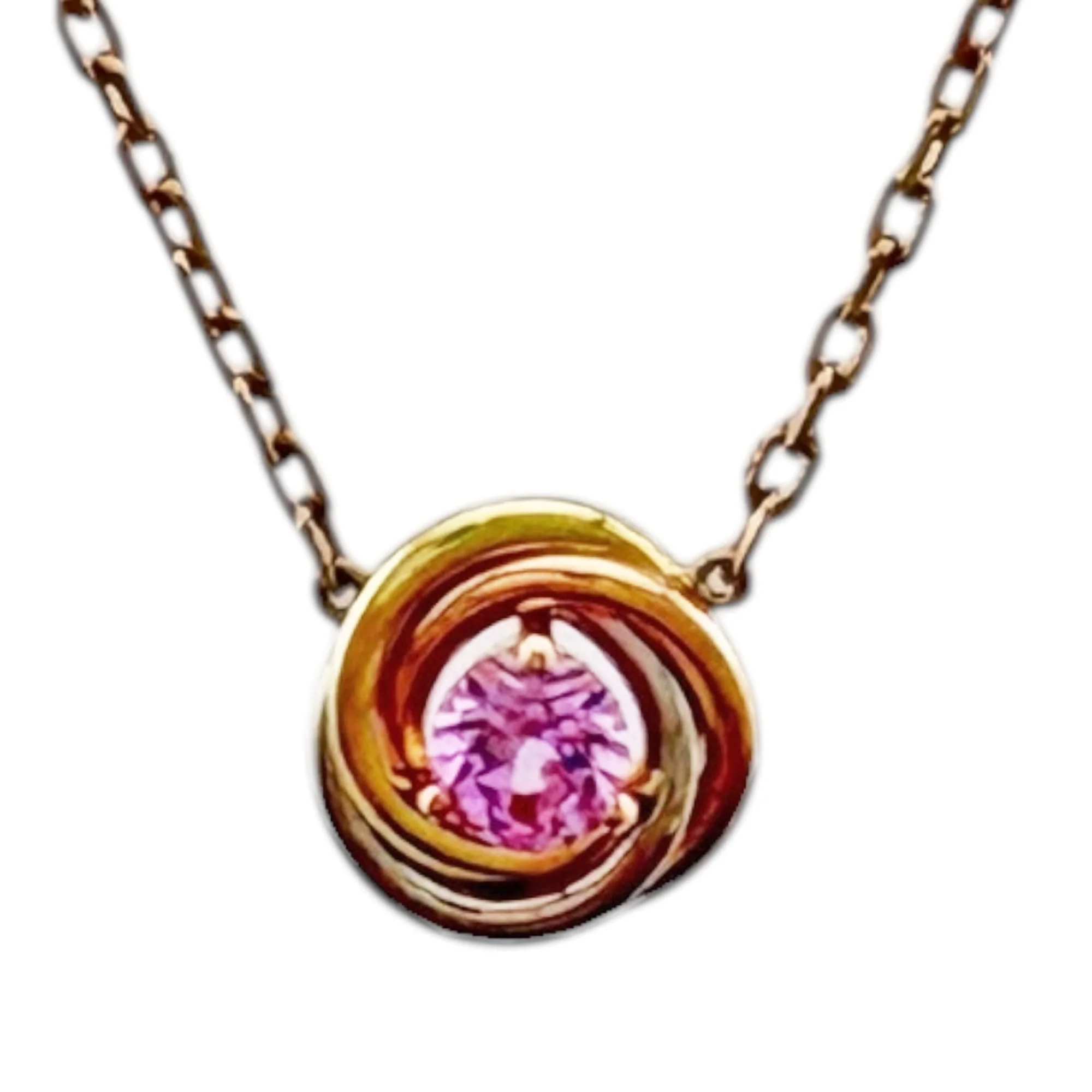 Trinity Pendant Necklace 18K Tricolor Gold