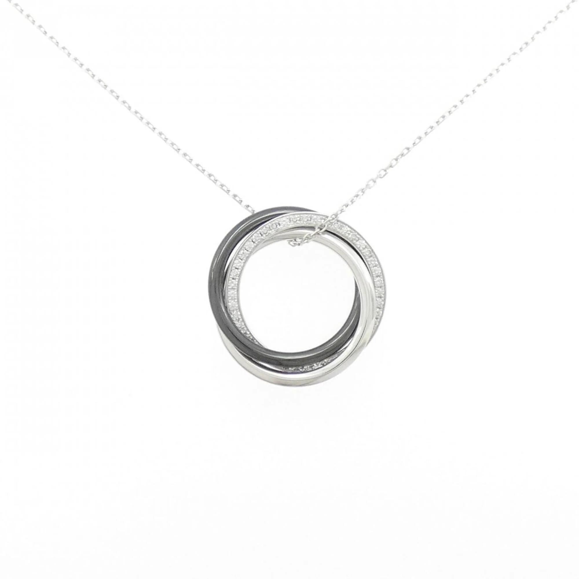 Trinity Pendant Necklace 18K White Gold