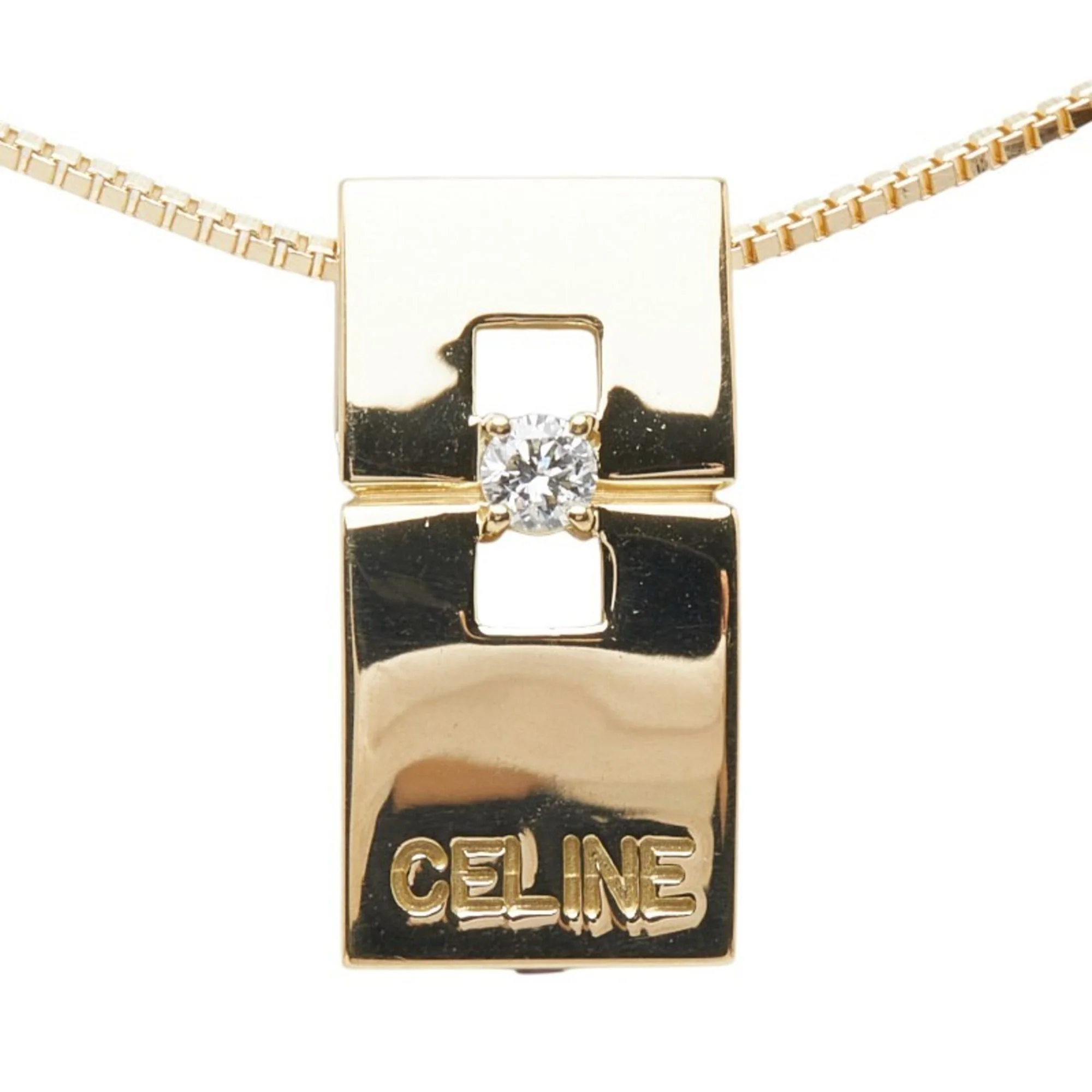 Pendant Necklace 18K Yellow Gold with Diamond and Ruby - Image 3