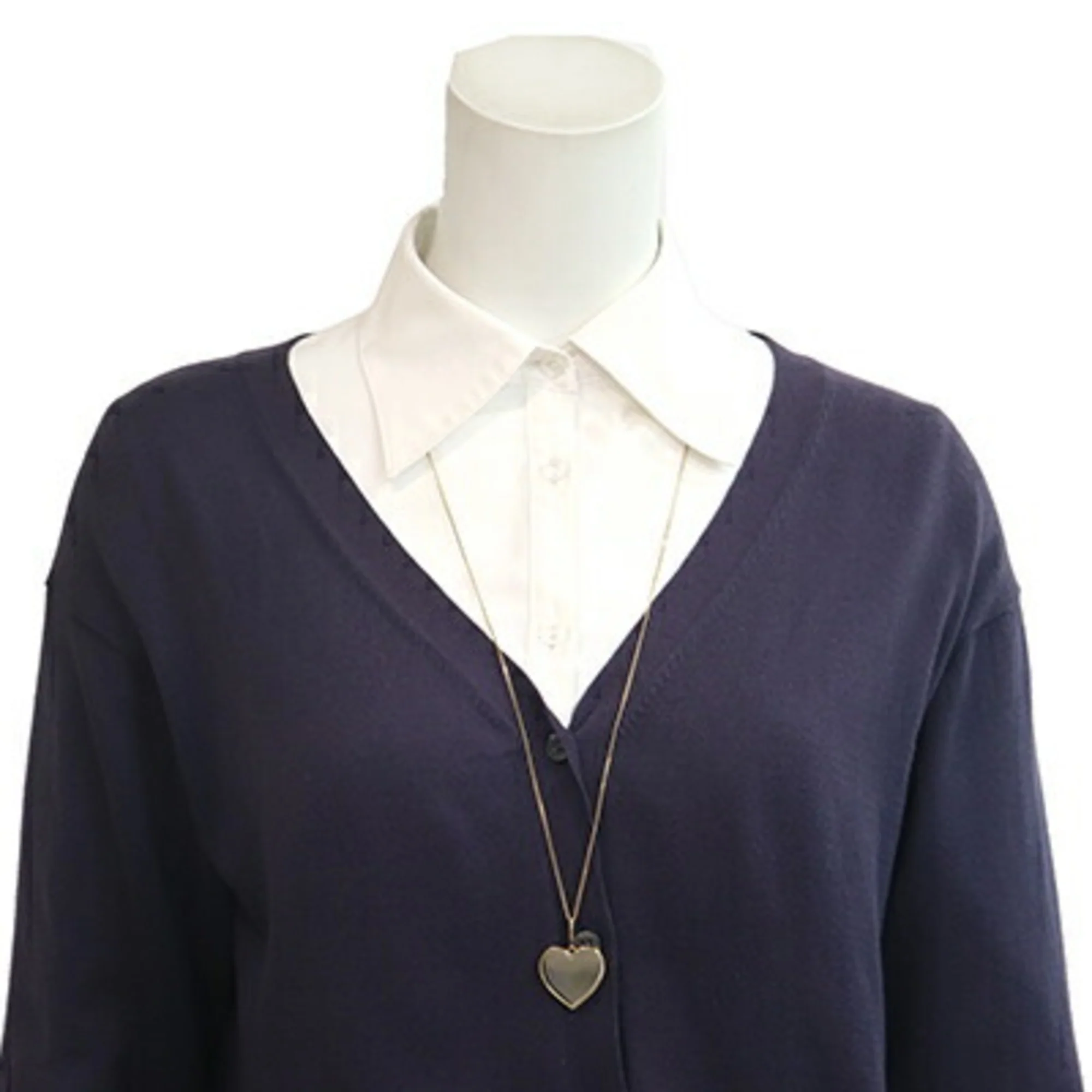Pendant Necklace Leather and Metal Gold and Red - Image 7