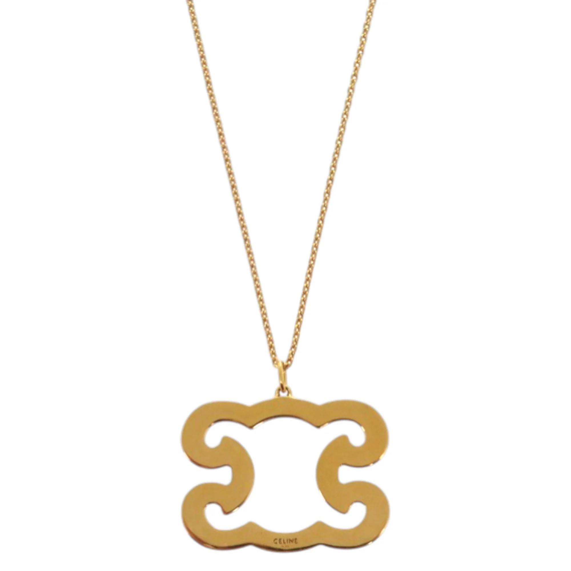 Pendant Necklace Metal with Rhinestone Gold - Image 3