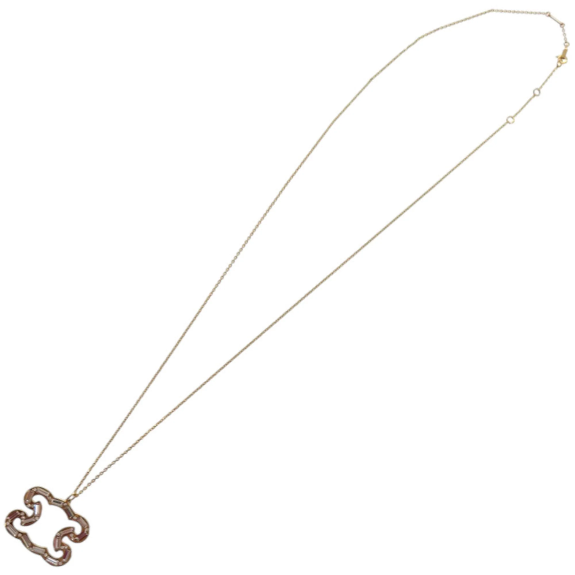 Pendant Necklace Metal with Rhinestone Gold - Image 5