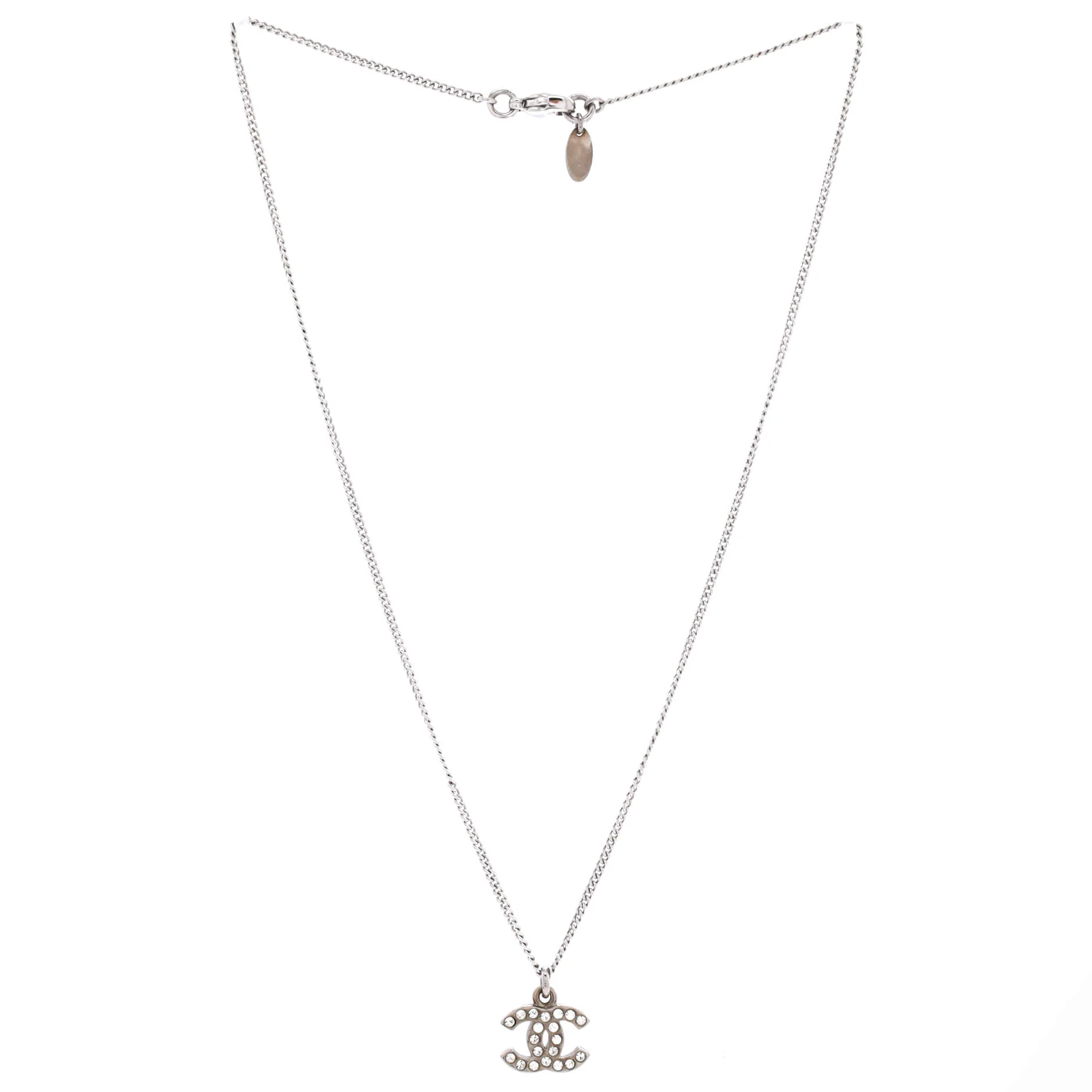 CC Crystal Logo Necklace Metal - Image 2
