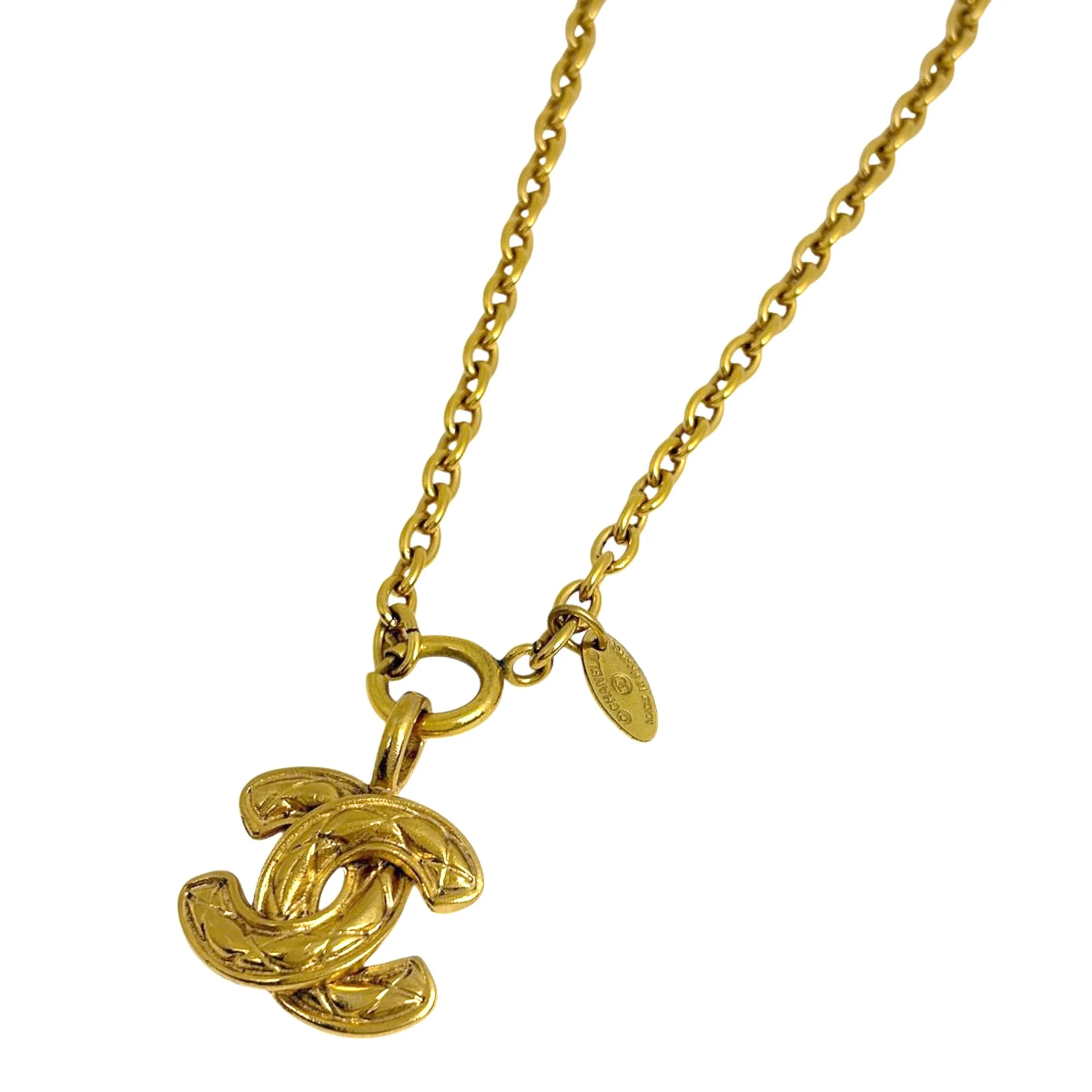 CC Logo Chain Pendant Necklace Metal