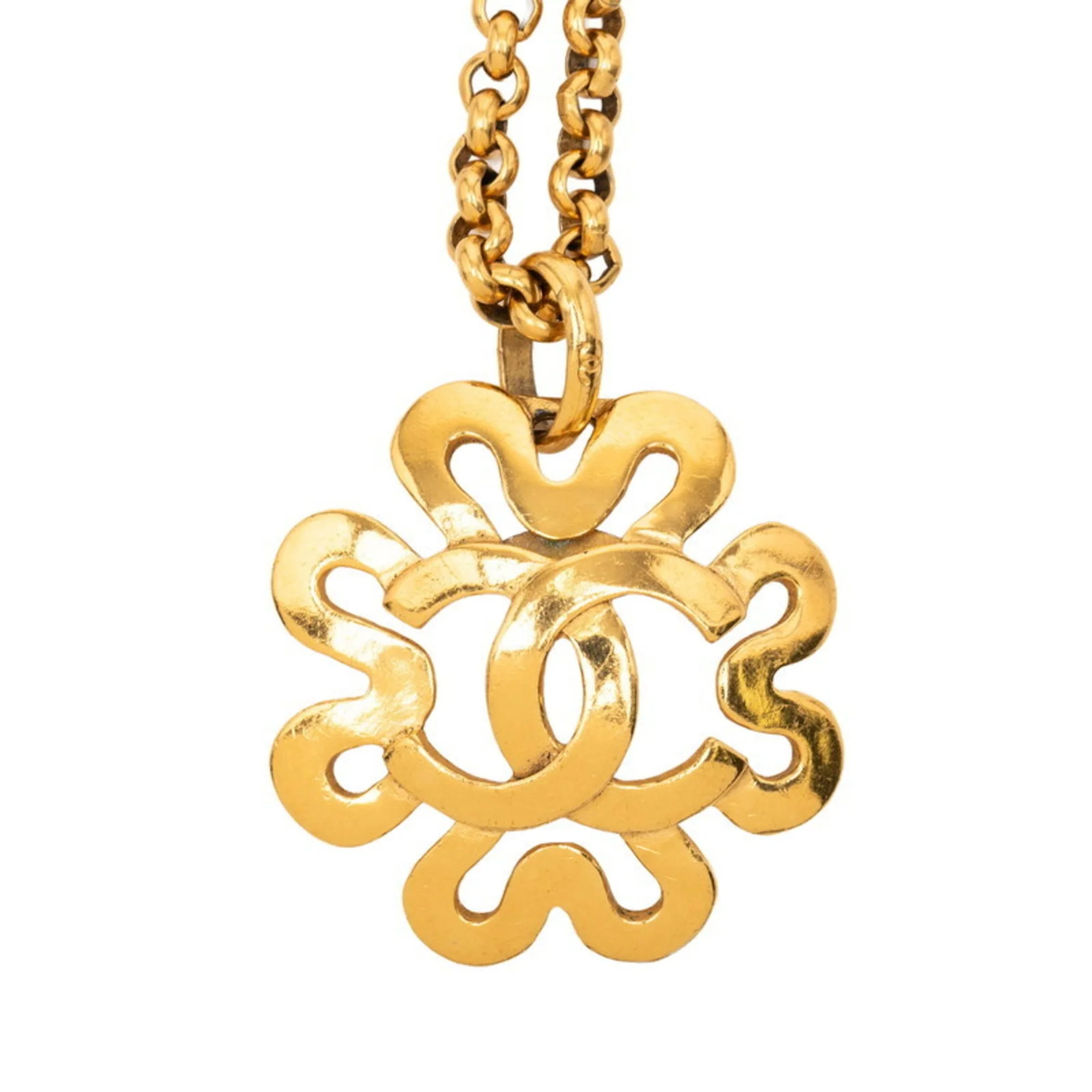 CC Logo Chain Pendant Necklace Metal
