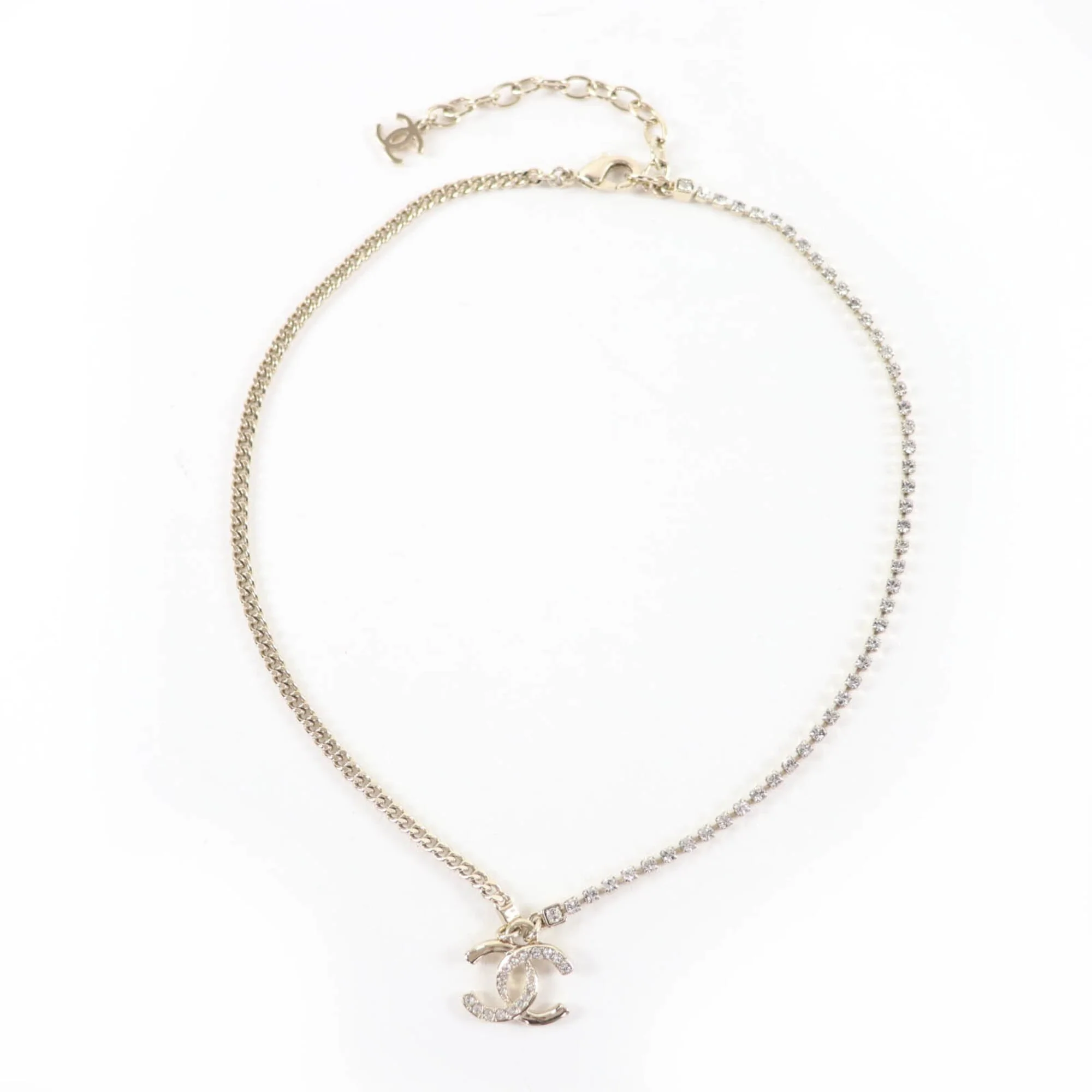 CC Logo Chain Pendant Necklace Metal - Image 3