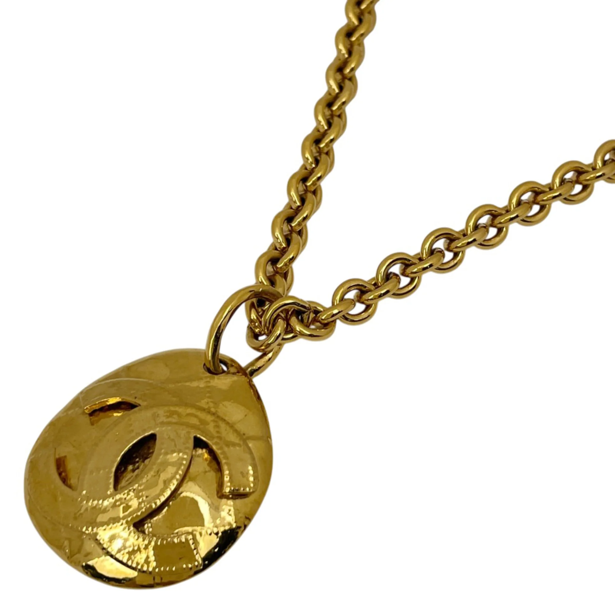 CC Logo Chain Pendant Necklace Metal