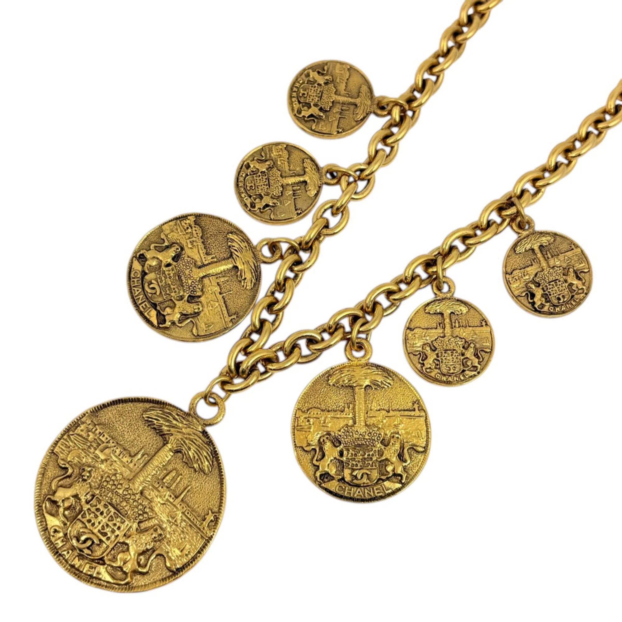 CC Logo Chain Pendant Necklace Metal
