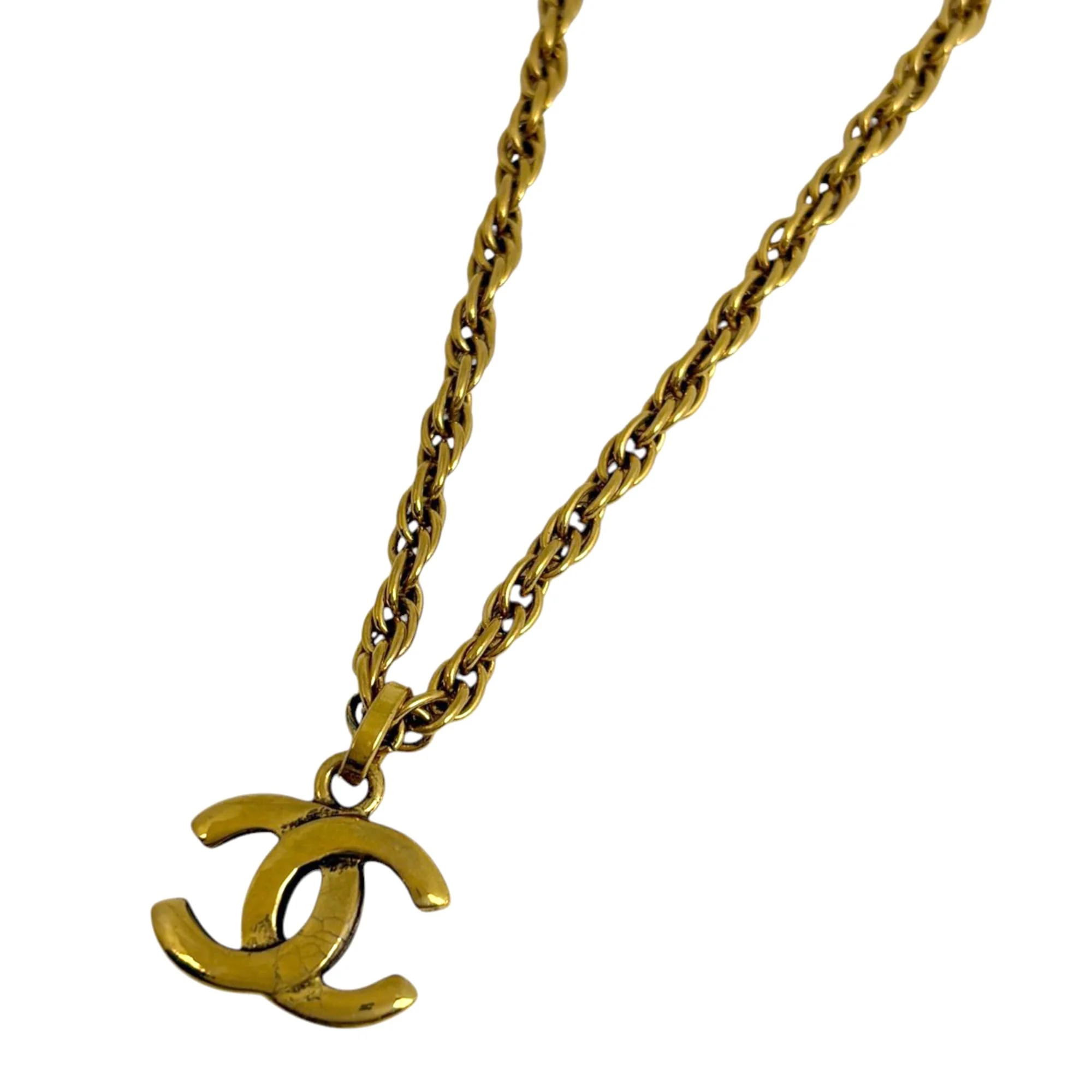CC Logo Chain Pendant Necklace Metal