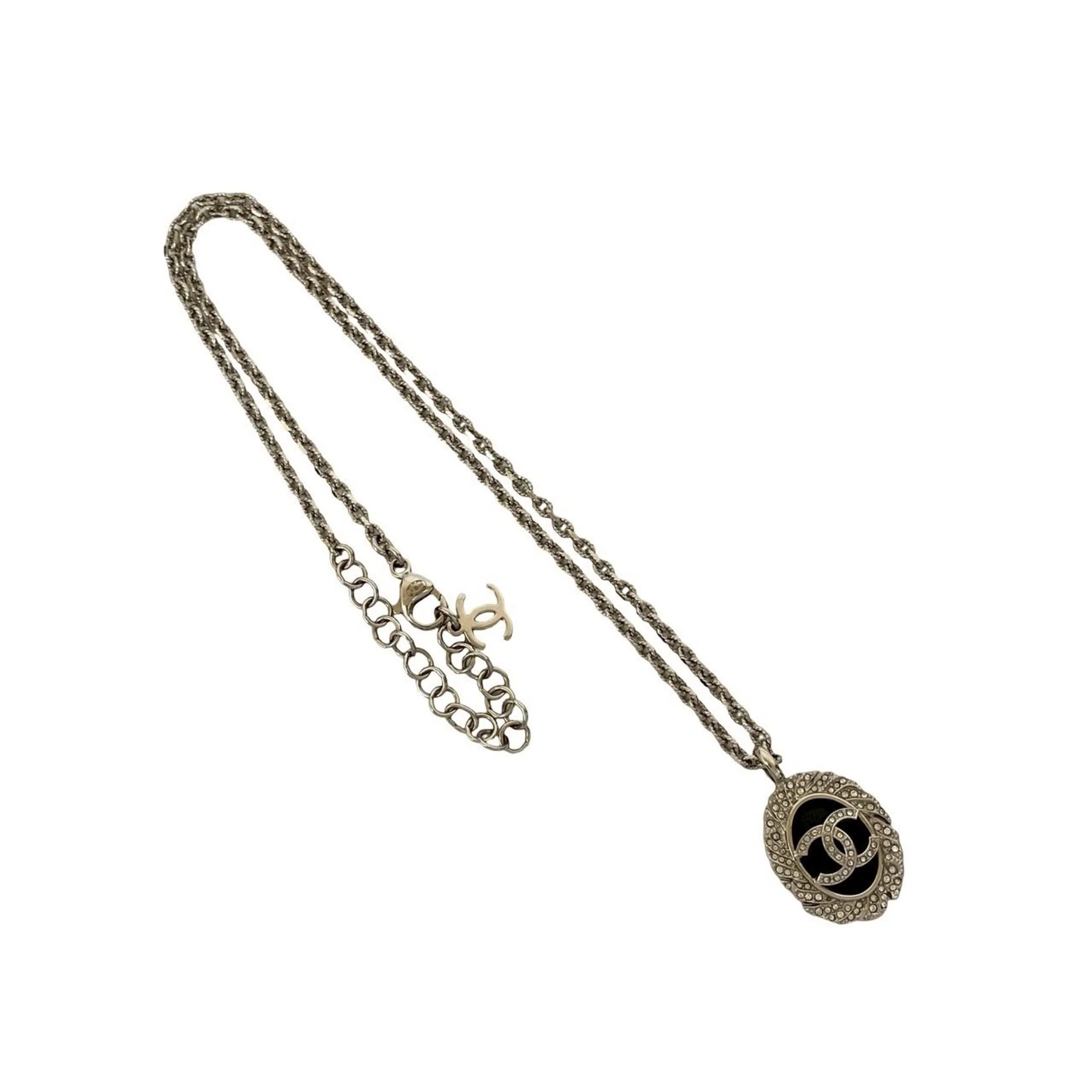 CC Logo Chain Pendant Necklace Sterling Silver