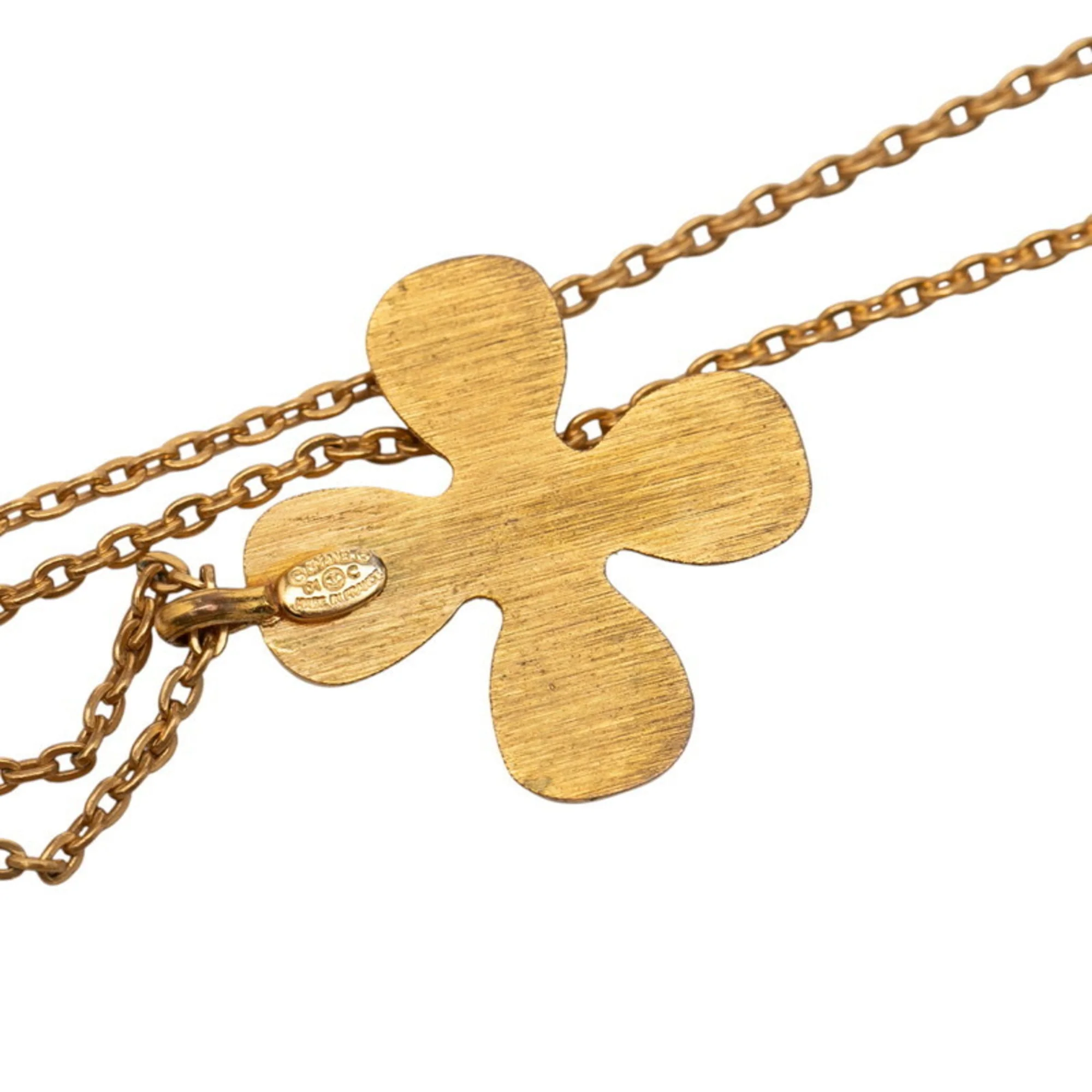 CC Logo Clover Pendant Necklace Gold-Tone Metal - Image 5