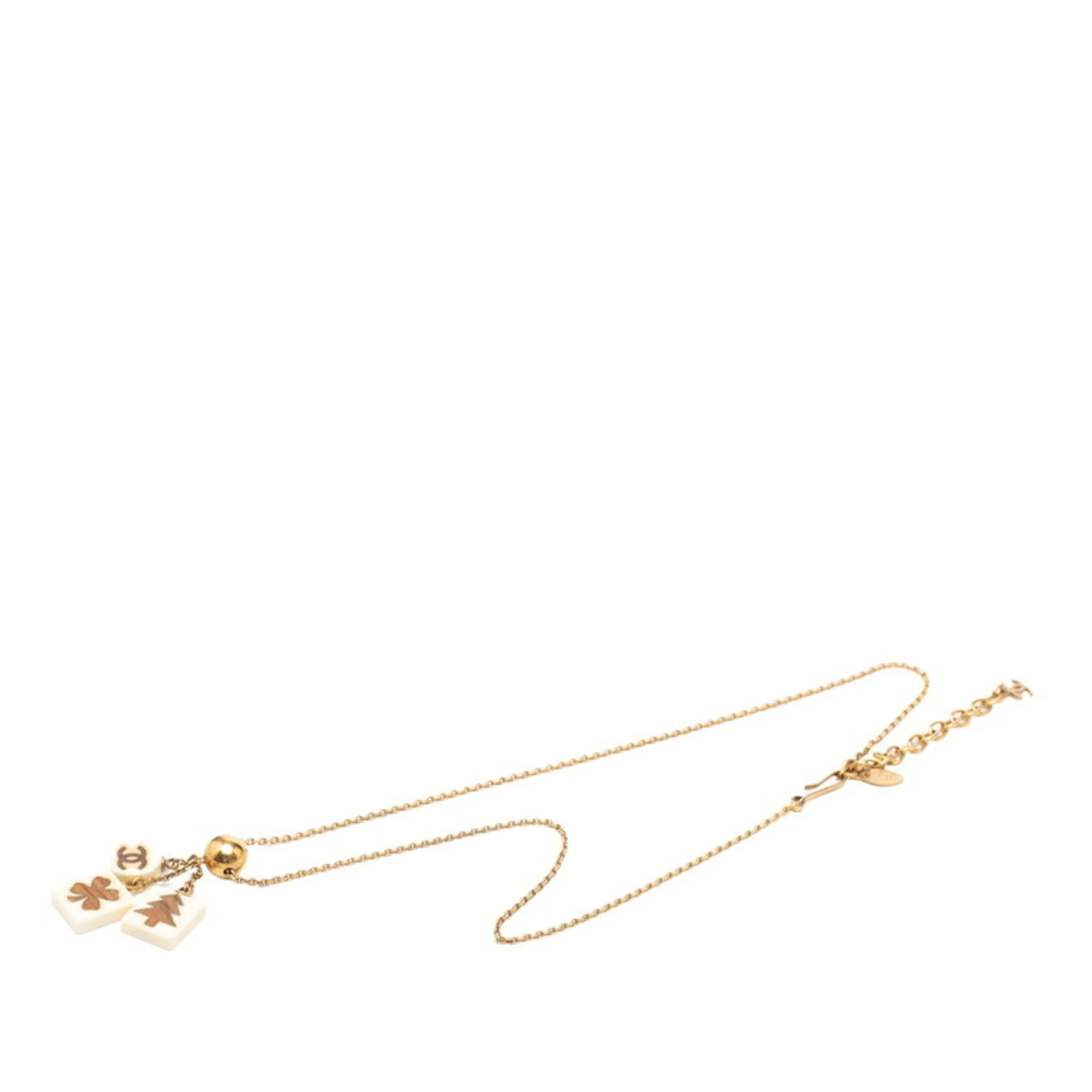CC Logo Clover Pendant Necklace Metal - Image 3