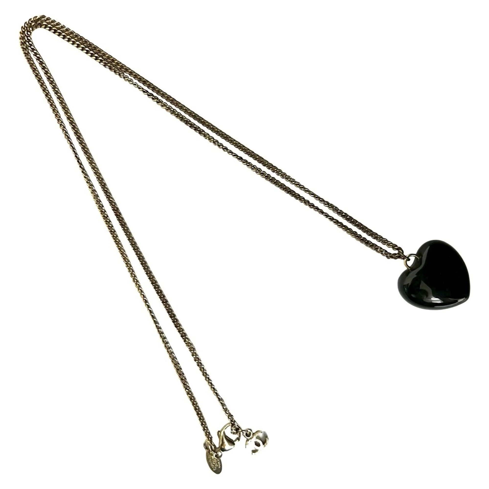CC Logo Heart Pendant Necklace Metal - Image 5