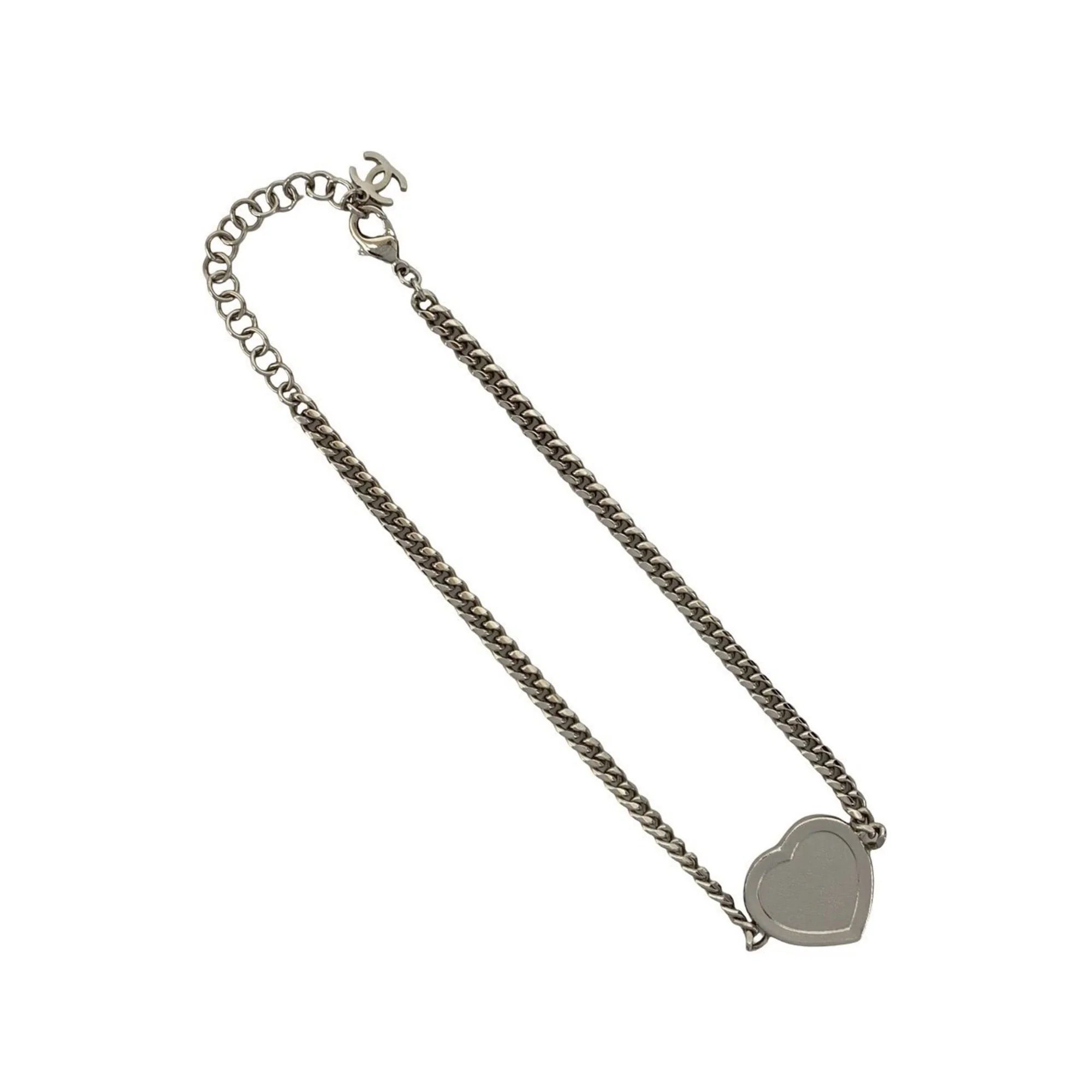 CC Logo Heart Pendant Necklace Sterling Silver - Image 5