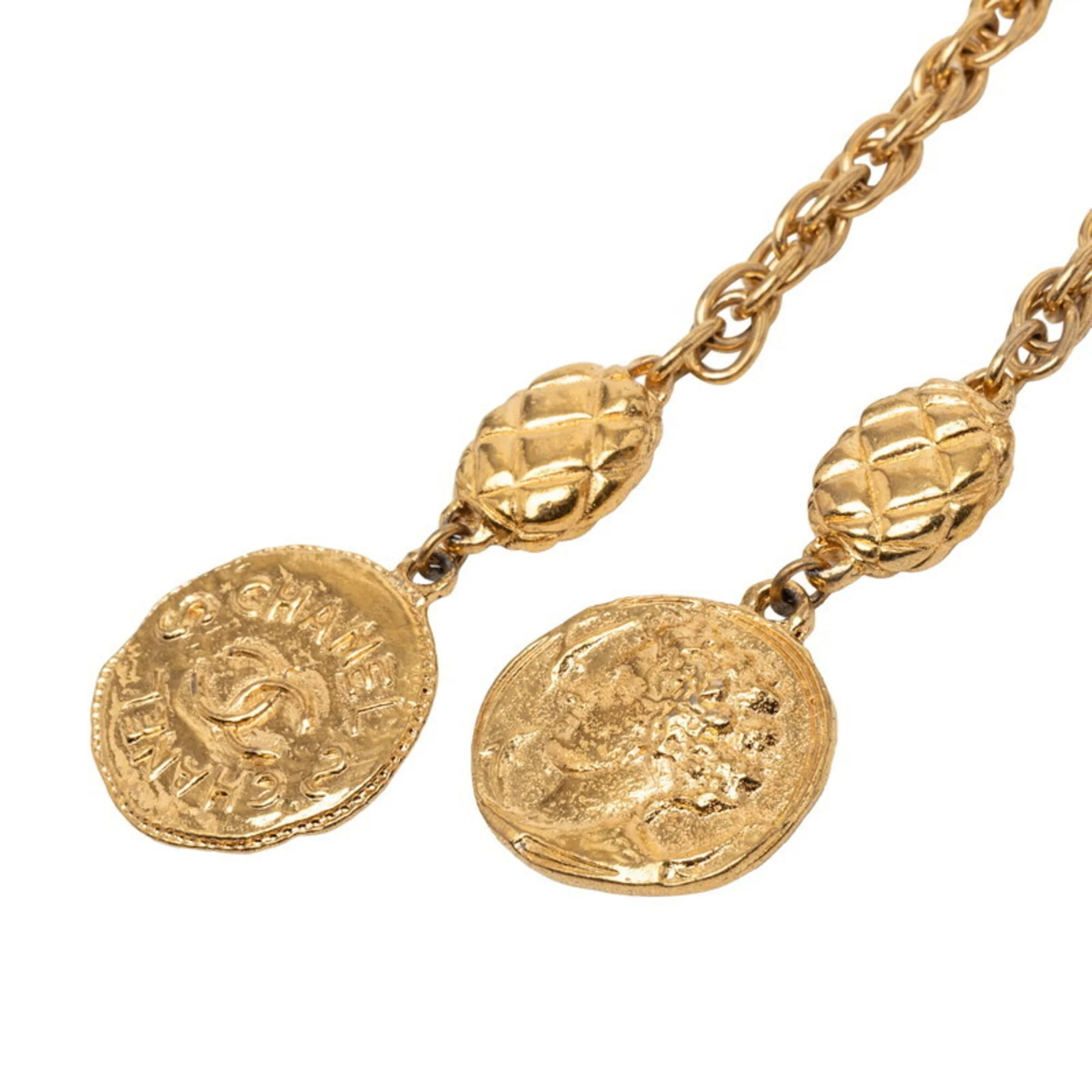 CC Logo Medallion Pendant Necklace Metal - Image 2