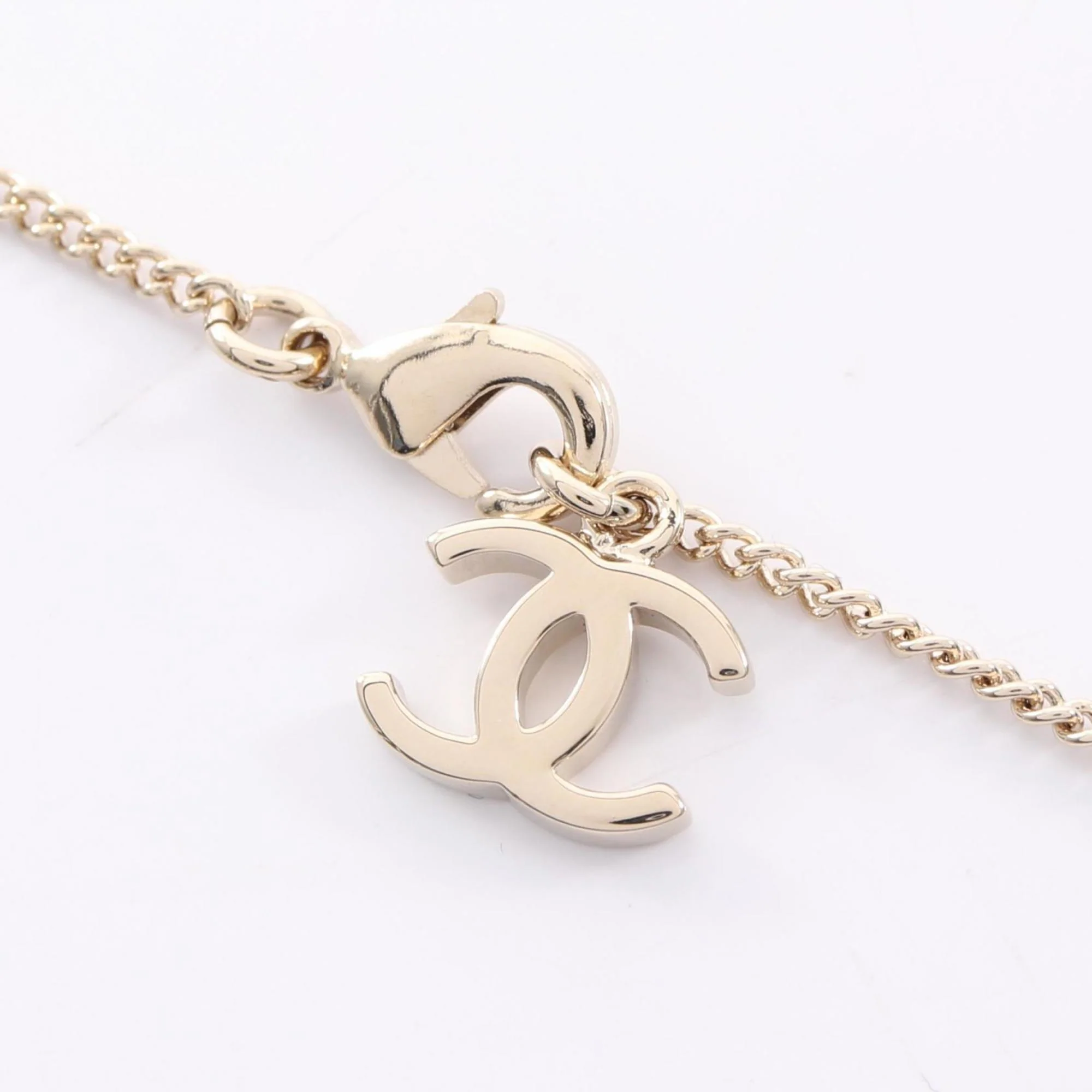 CC Logo Pendant Necklace Gold-Tone Metal - Image 4