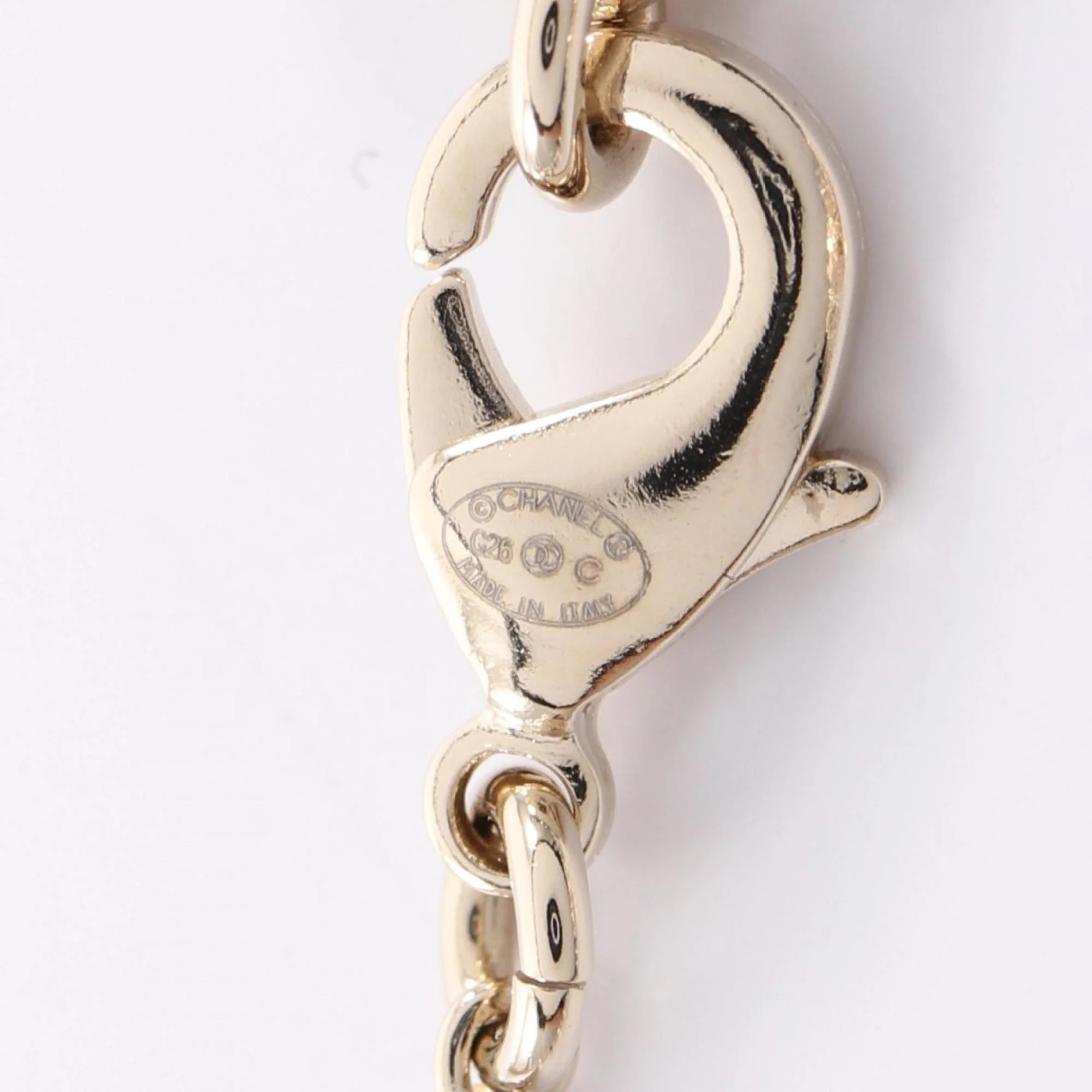 CC Logo Pendant Necklace Gold-Tone Metal - Image 5