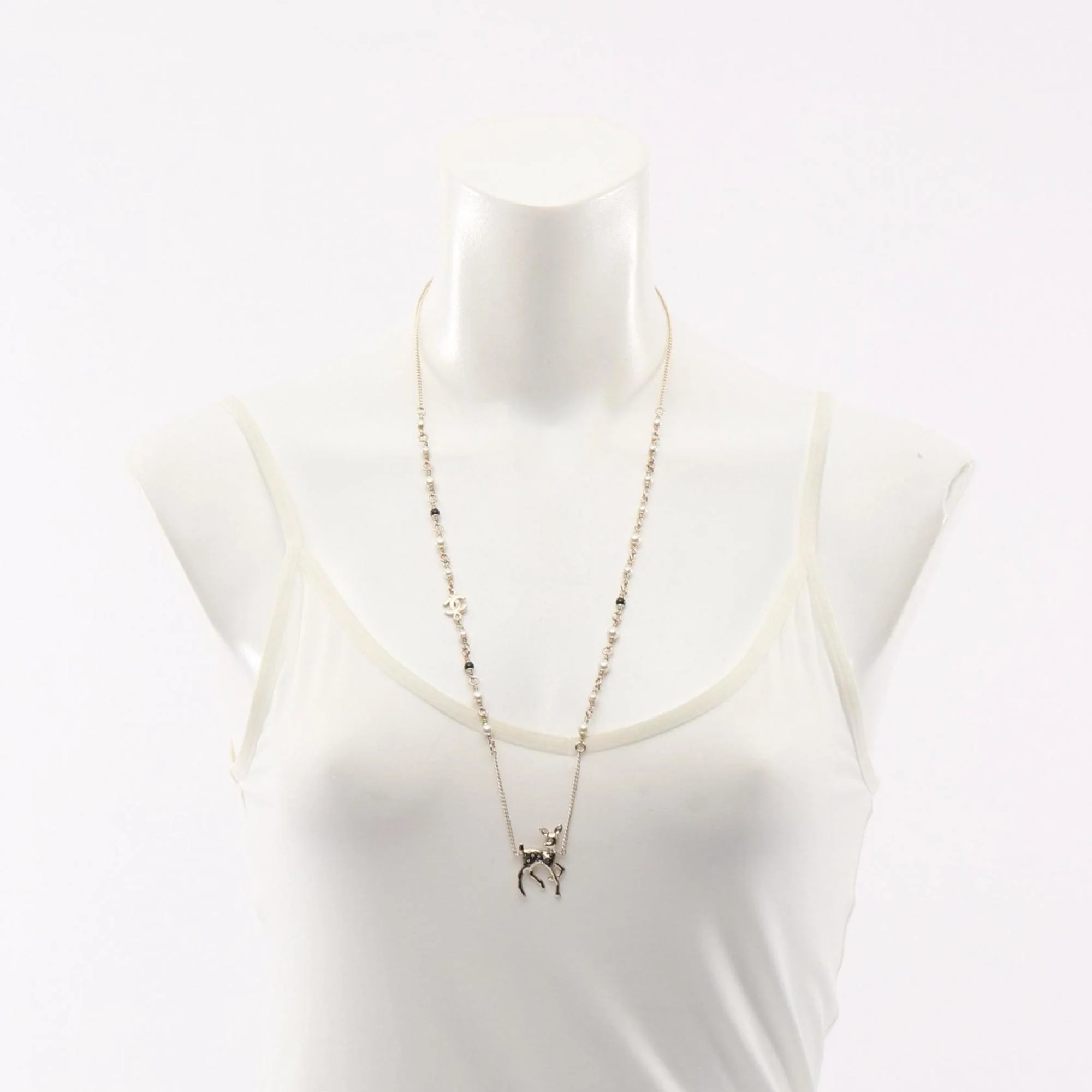 CC Logo Pendant Necklace Gold-Tone Metal - Image 6