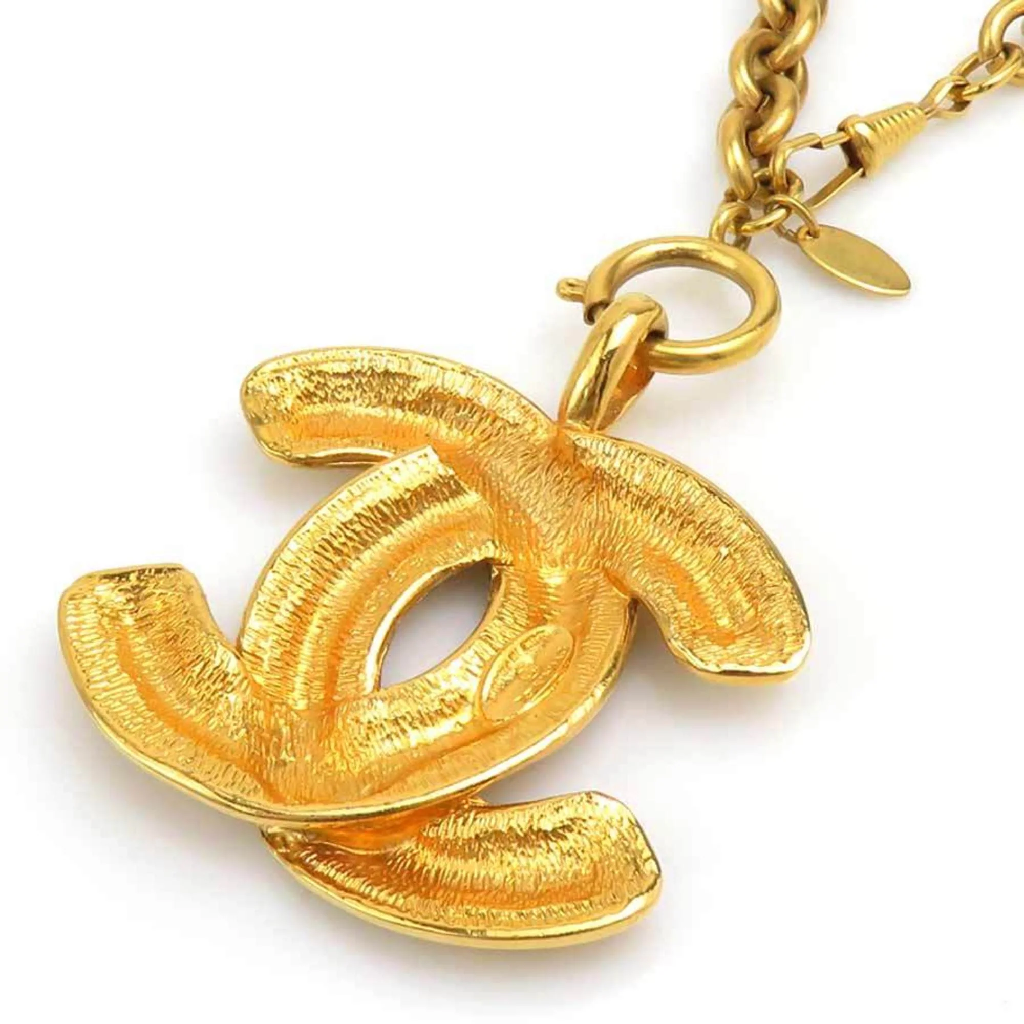 CC Logo Pendant Necklace Gold-Tone Metal - Image 4