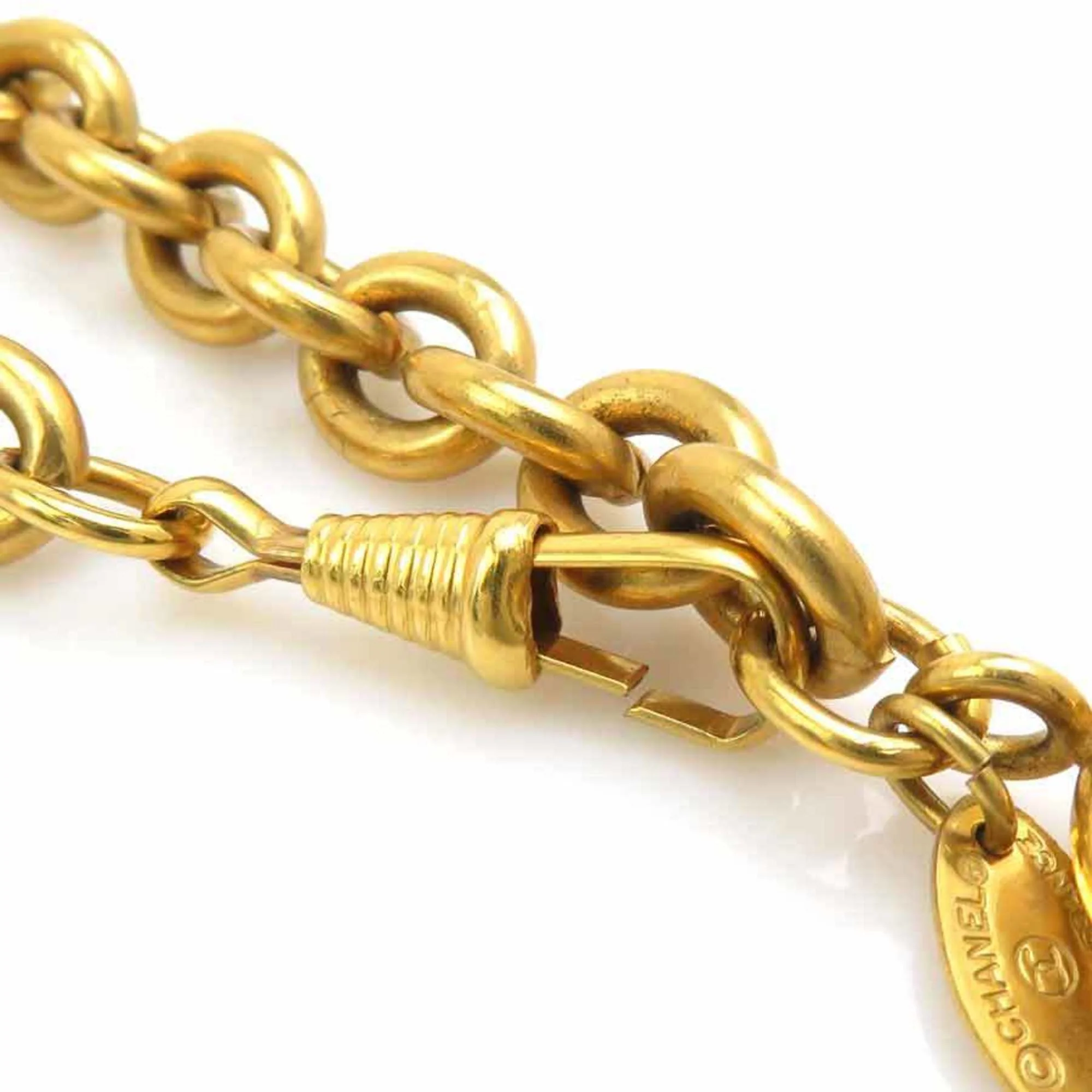 CC Logo Pendant Necklace Gold-Tone Metal - Image 6