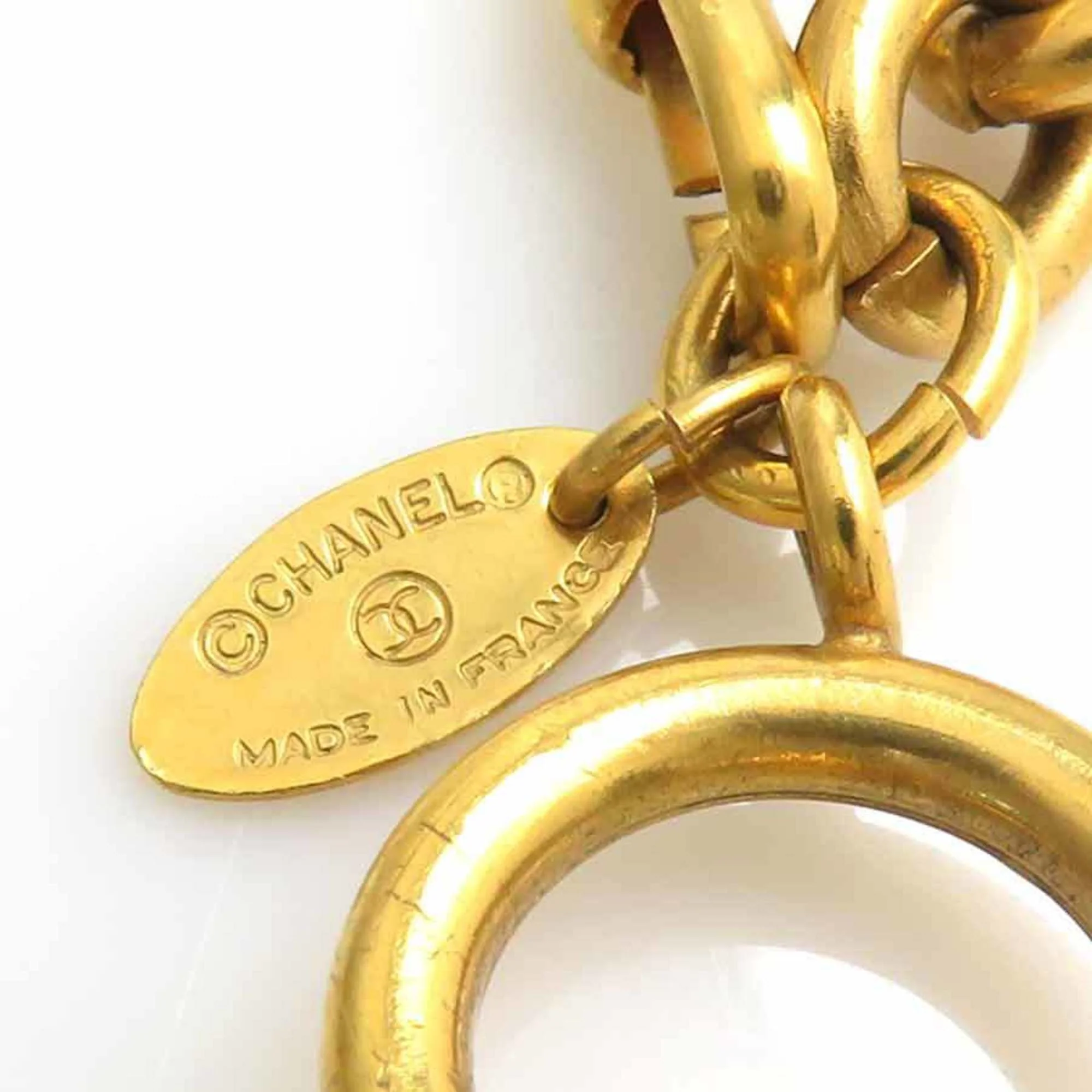 CC Logo Pendant Necklace Gold-Tone Metal - Image 8