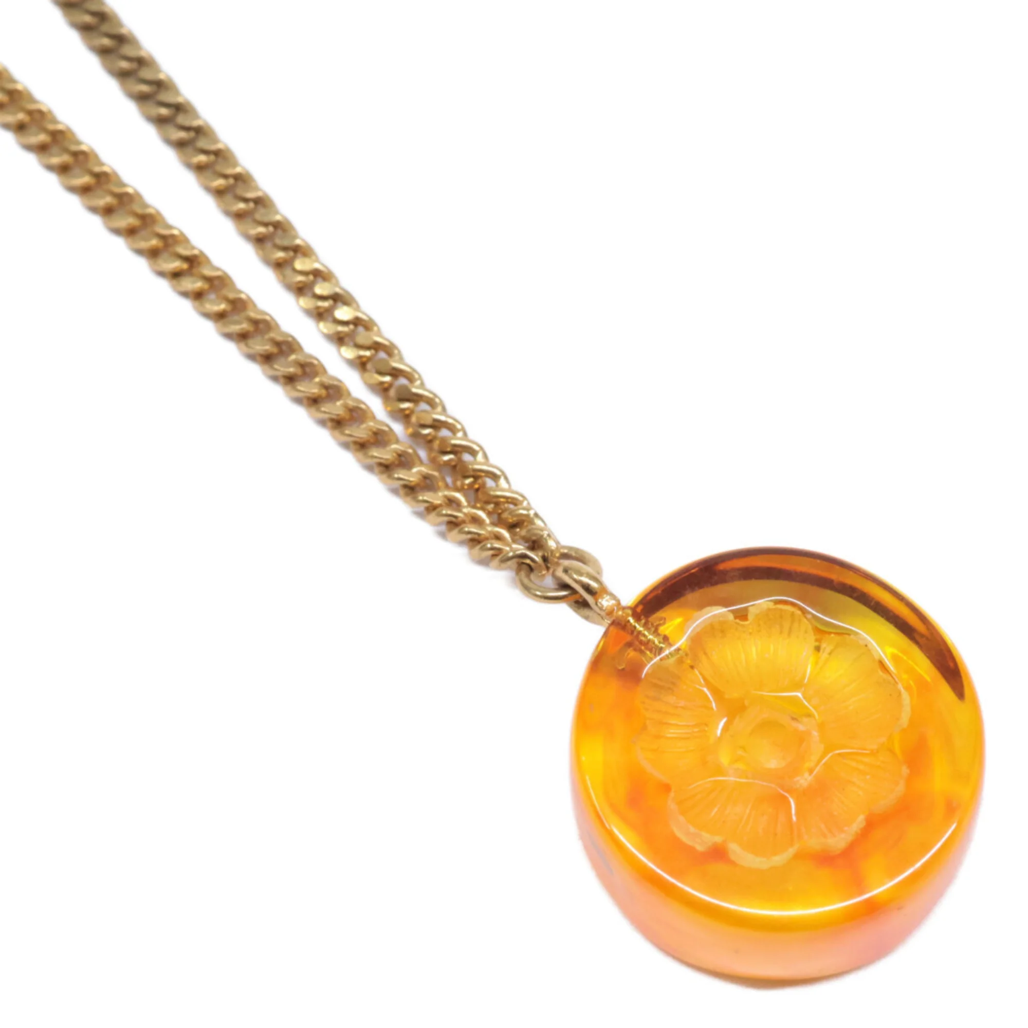 CC Logo Pendant Necklace Gold-Tone Metal - Image 2