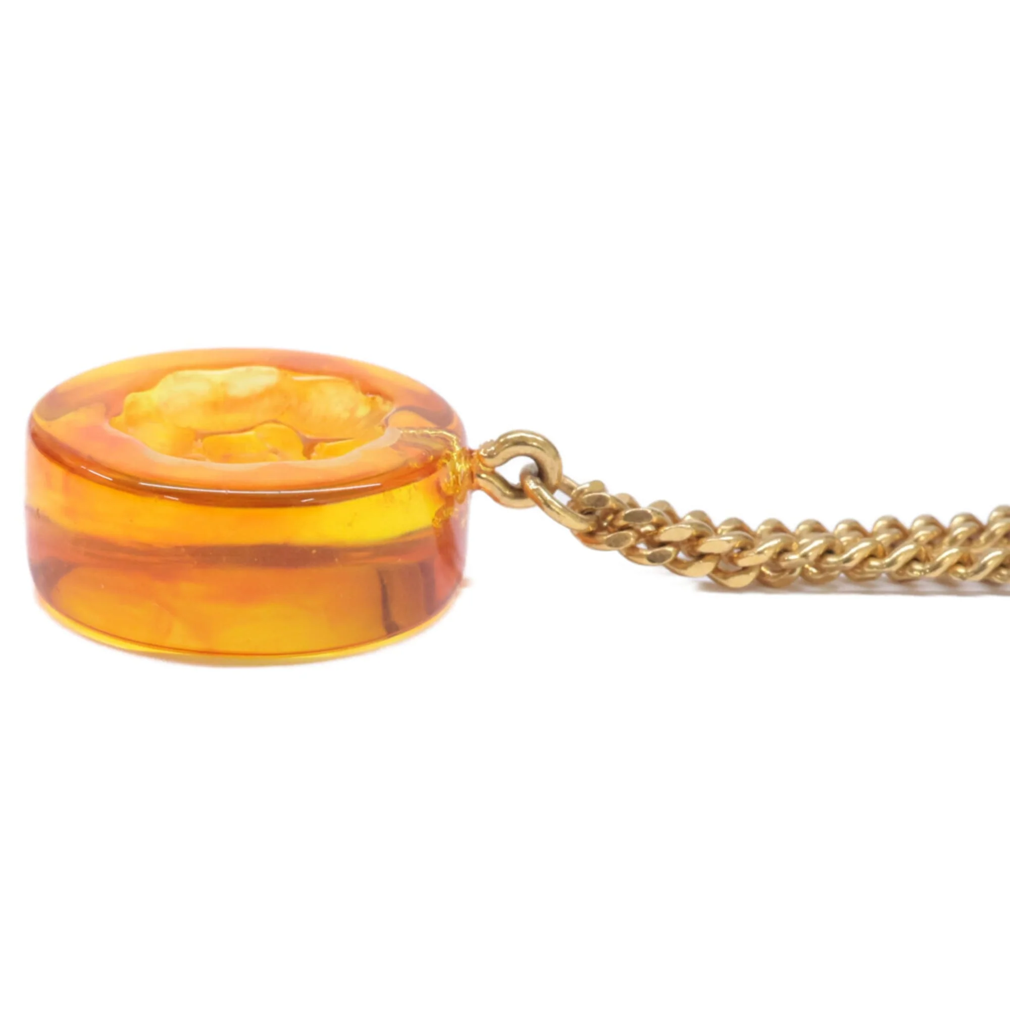CC Logo Pendant Necklace Gold-Tone Metal - Image 5