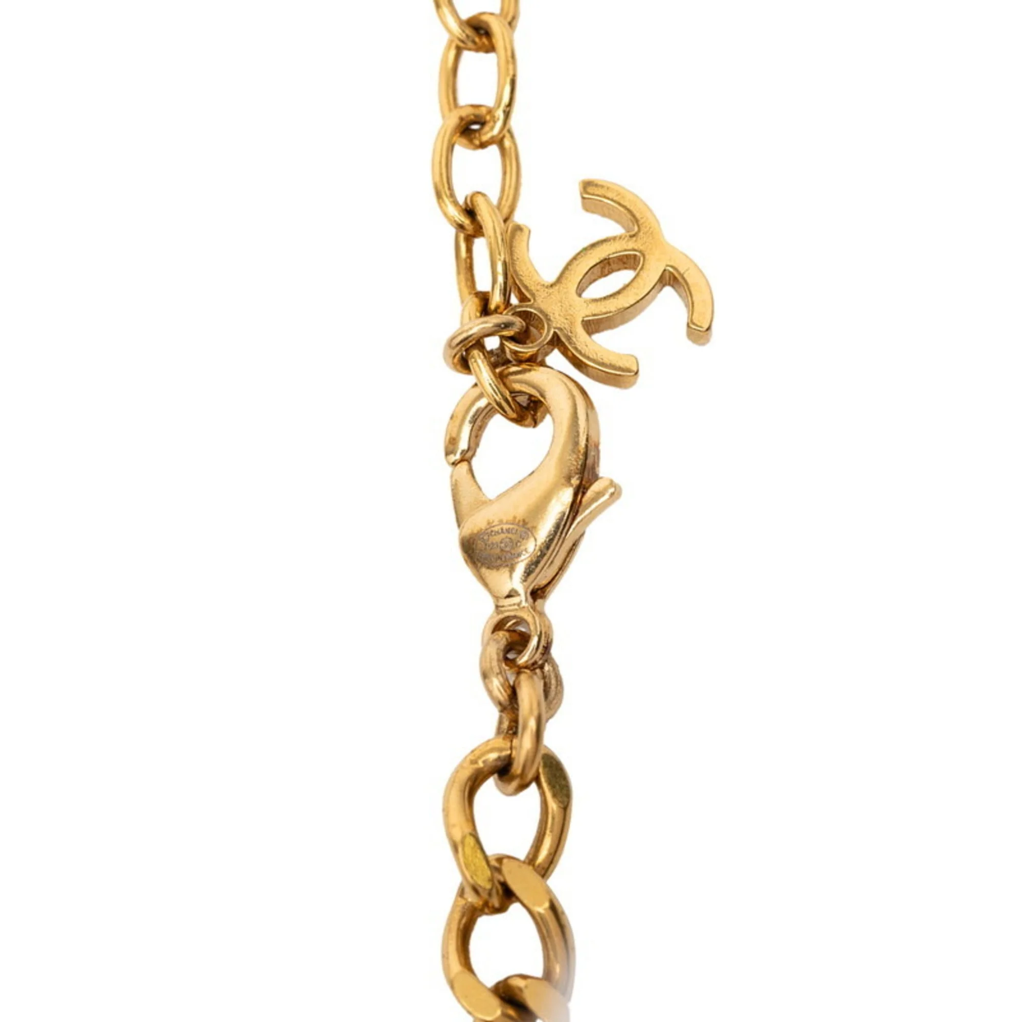 CC Logo Pendant Necklace Gold-Tone Metal - Image 3