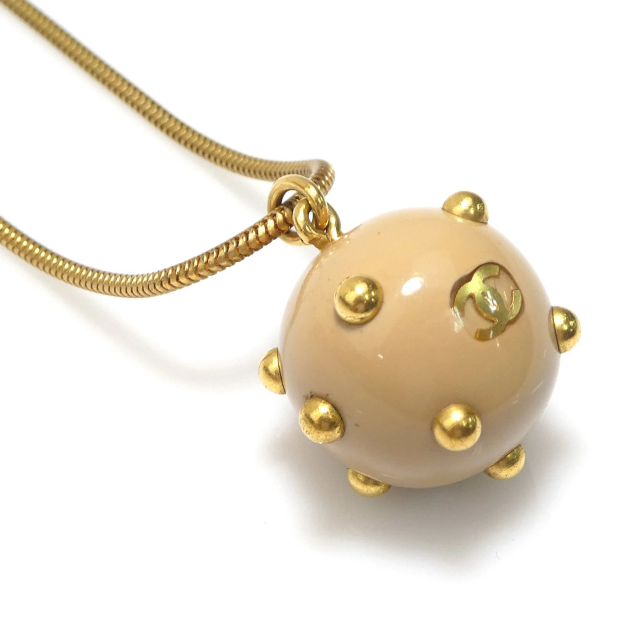CC Logo Pendant Necklace Gold-Tone Metal - Image 2