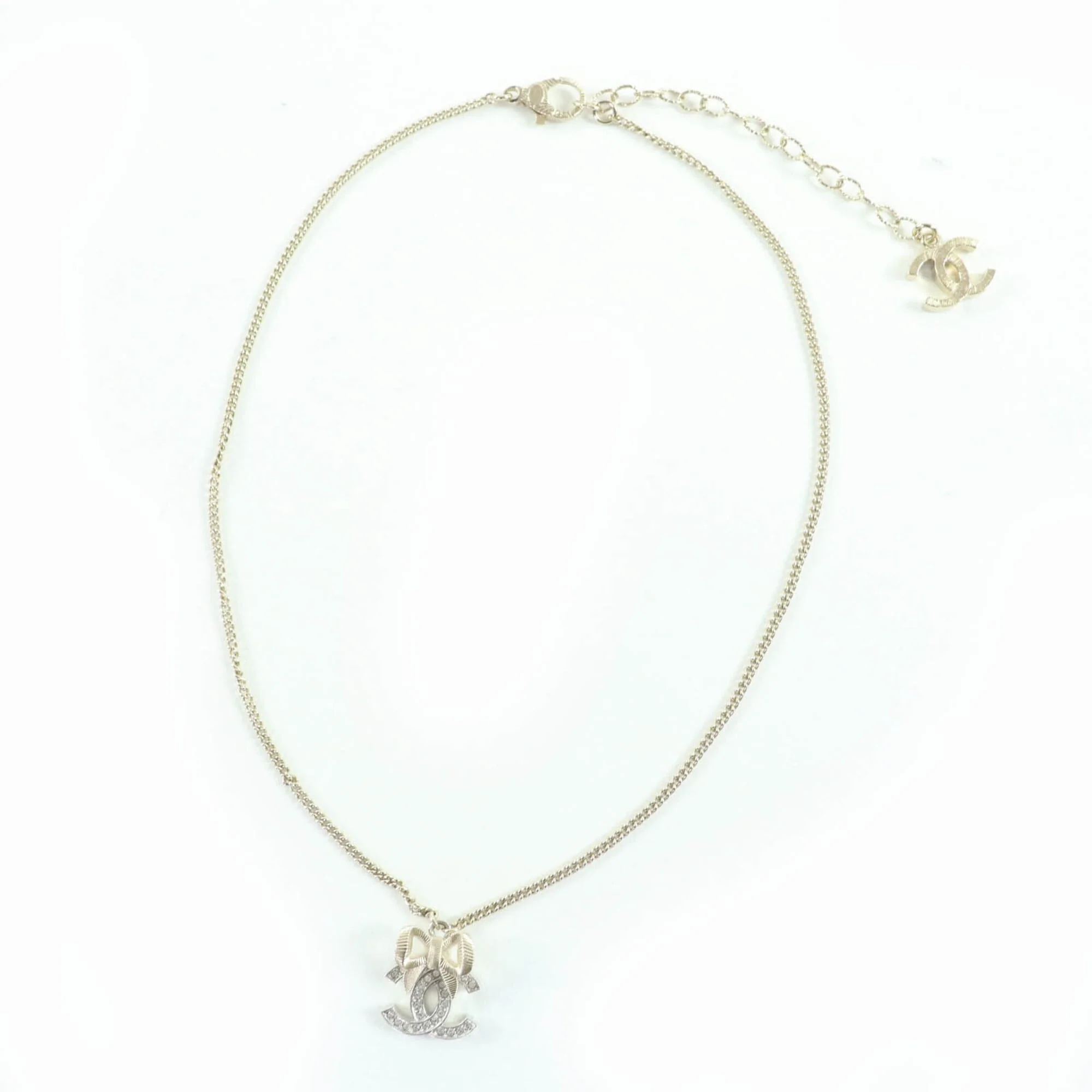 CC Logo Pendant Necklace Gold-Tone Metal - Image 3