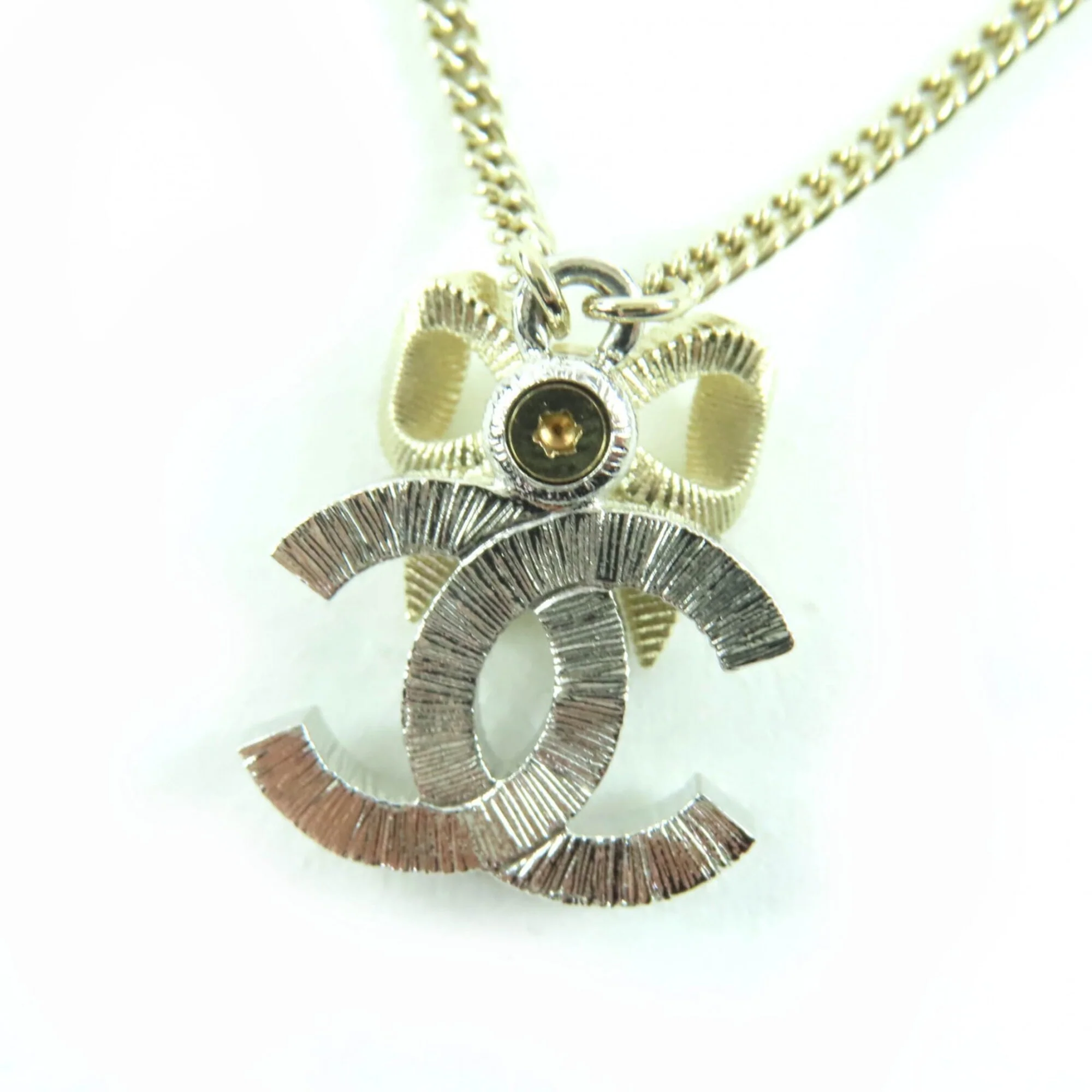 CC Logo Pendant Necklace Gold-Tone Metal - Image 8