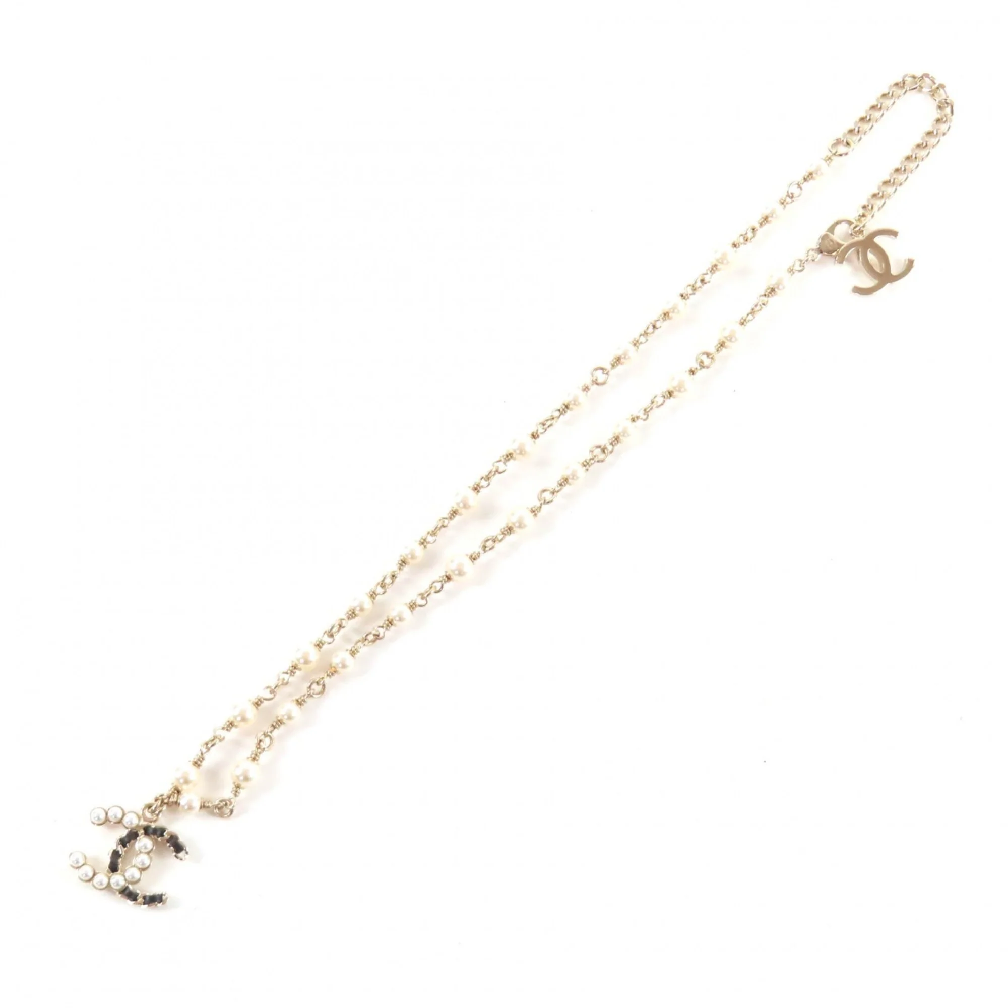 CC Logo Pendant Necklace Gold-Tone Metal - Image 5