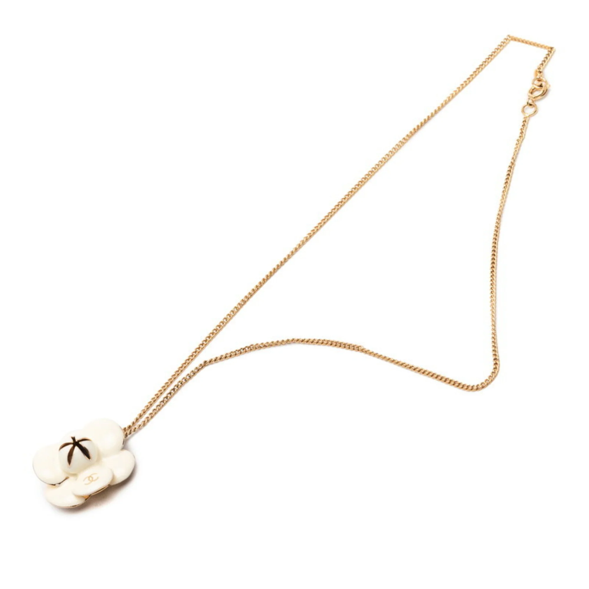 CC Logo Pendant Necklace Gold-Tone Metal - Image 3