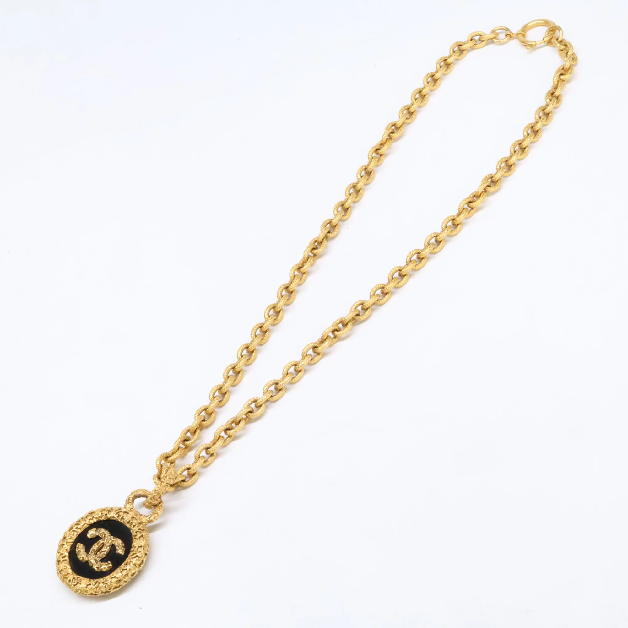 CC Logo Pendant Necklace Gold-Tone Metal - Image 2