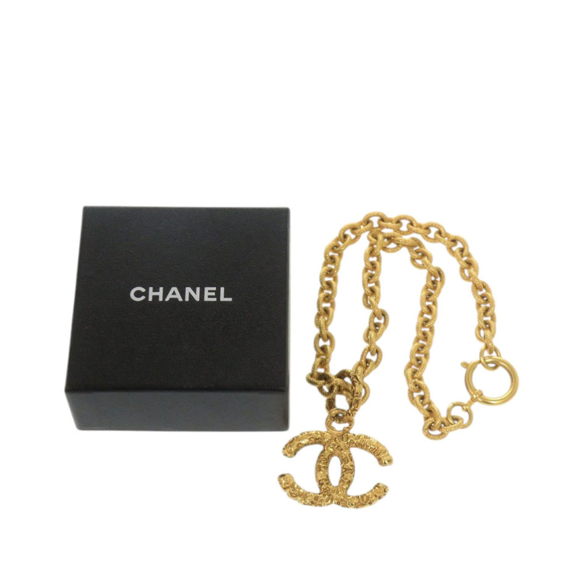 CC Logo Pendant Necklace Gold-Tone Metal - Image 2