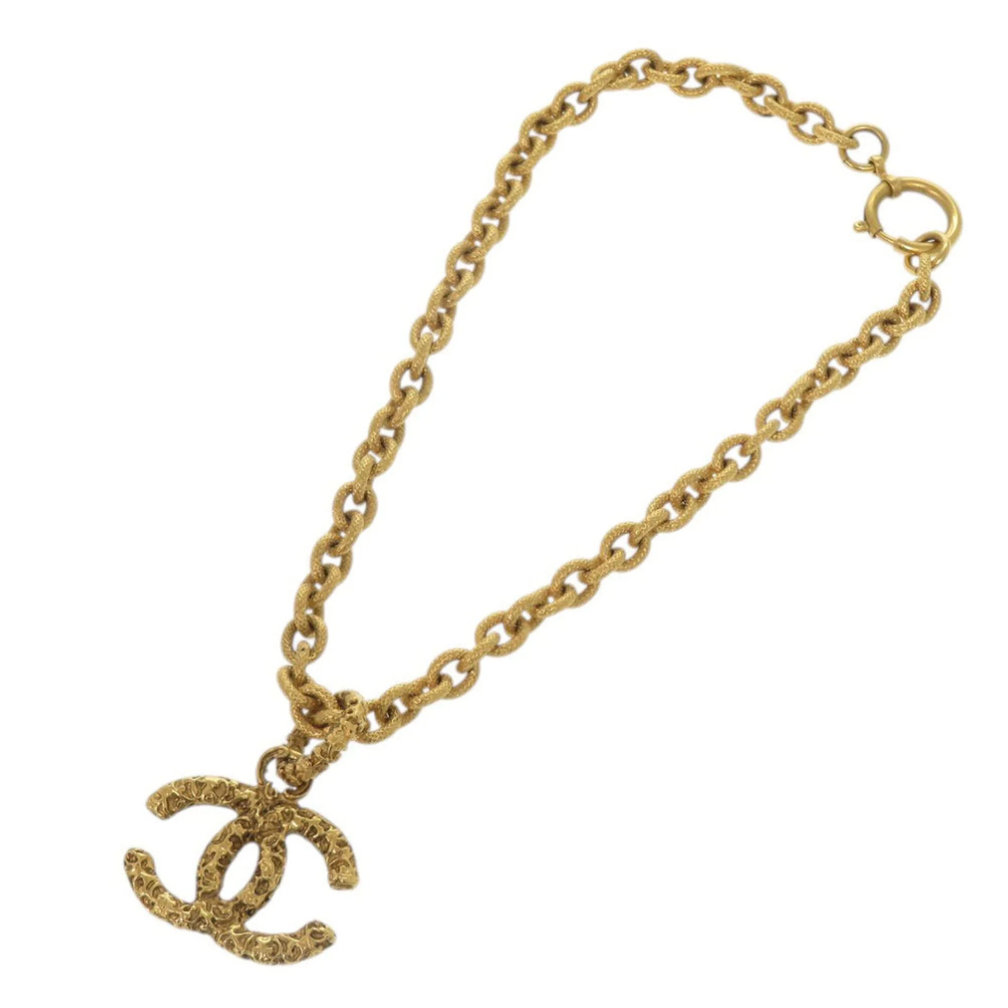 CC Logo Pendant Necklace Gold-Tone Metal - Image 4