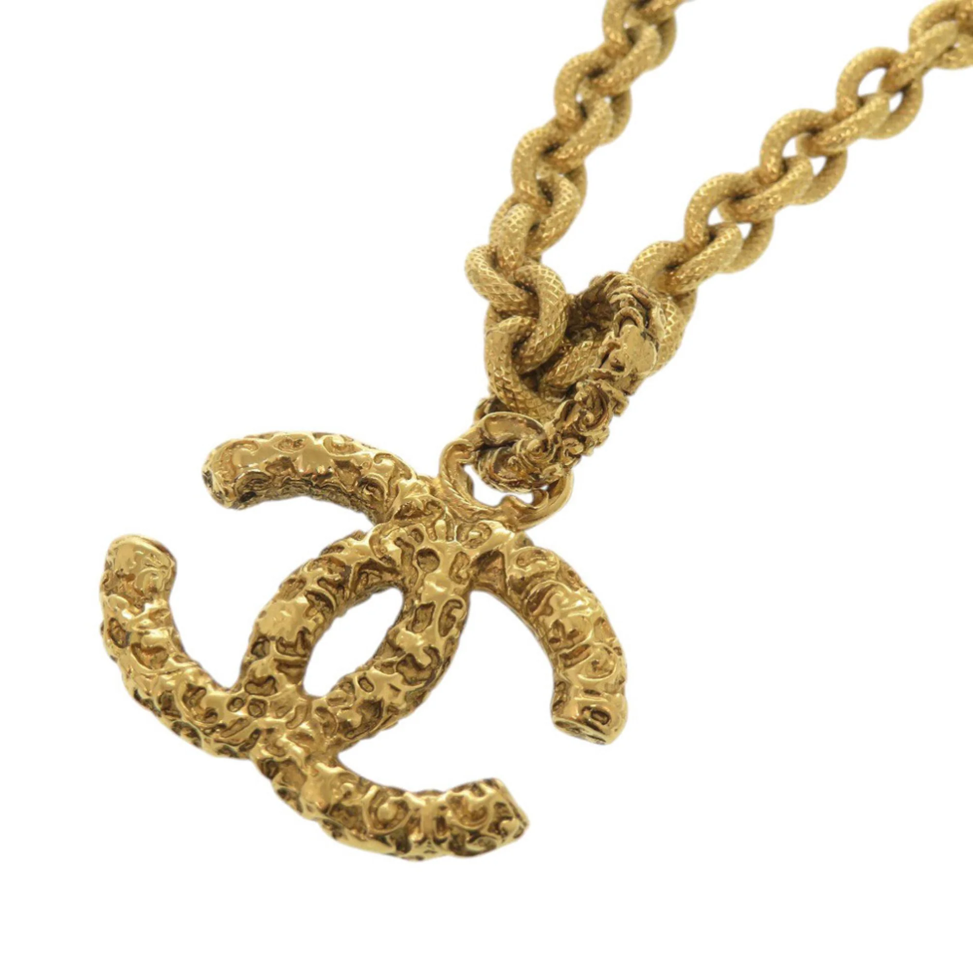 CC Logo Pendant Necklace Gold-Tone Metal - Image 5