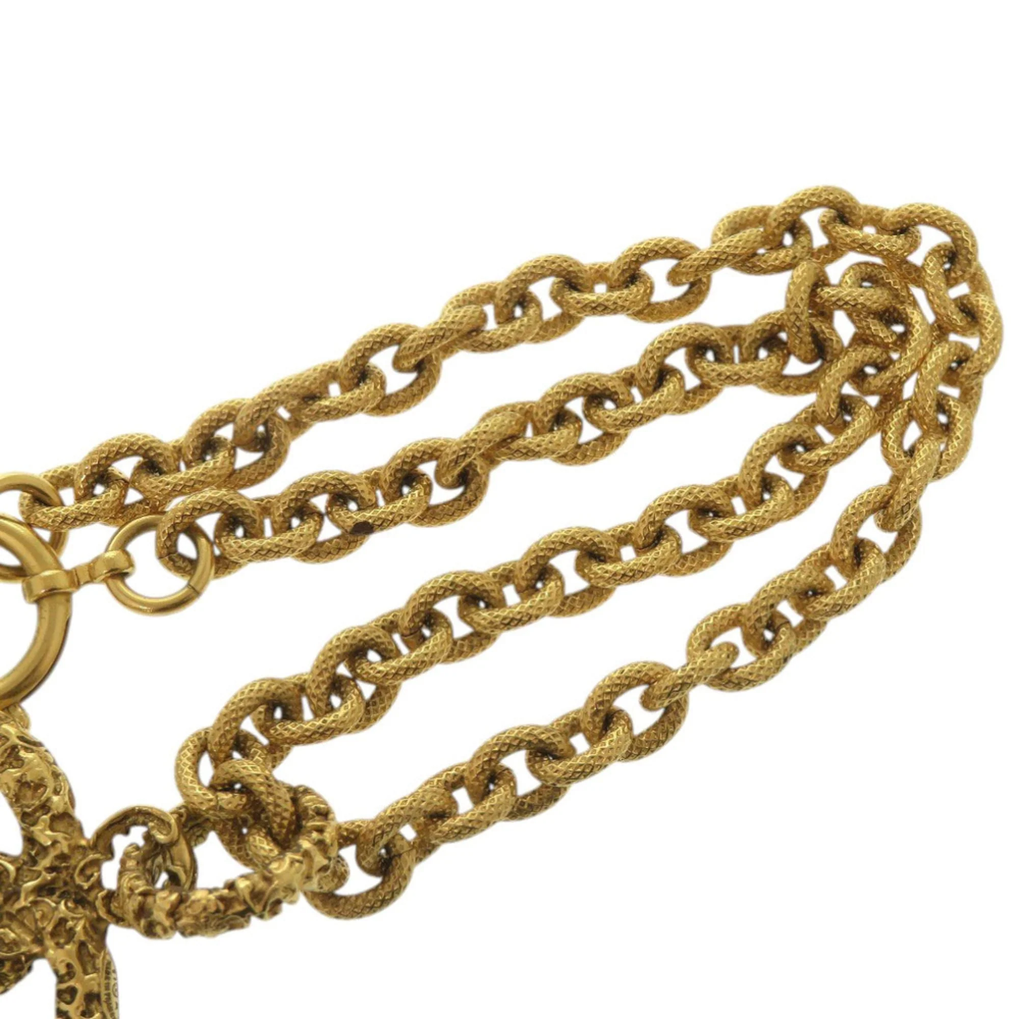 CC Logo Pendant Necklace Gold-Tone Metal - Image 7