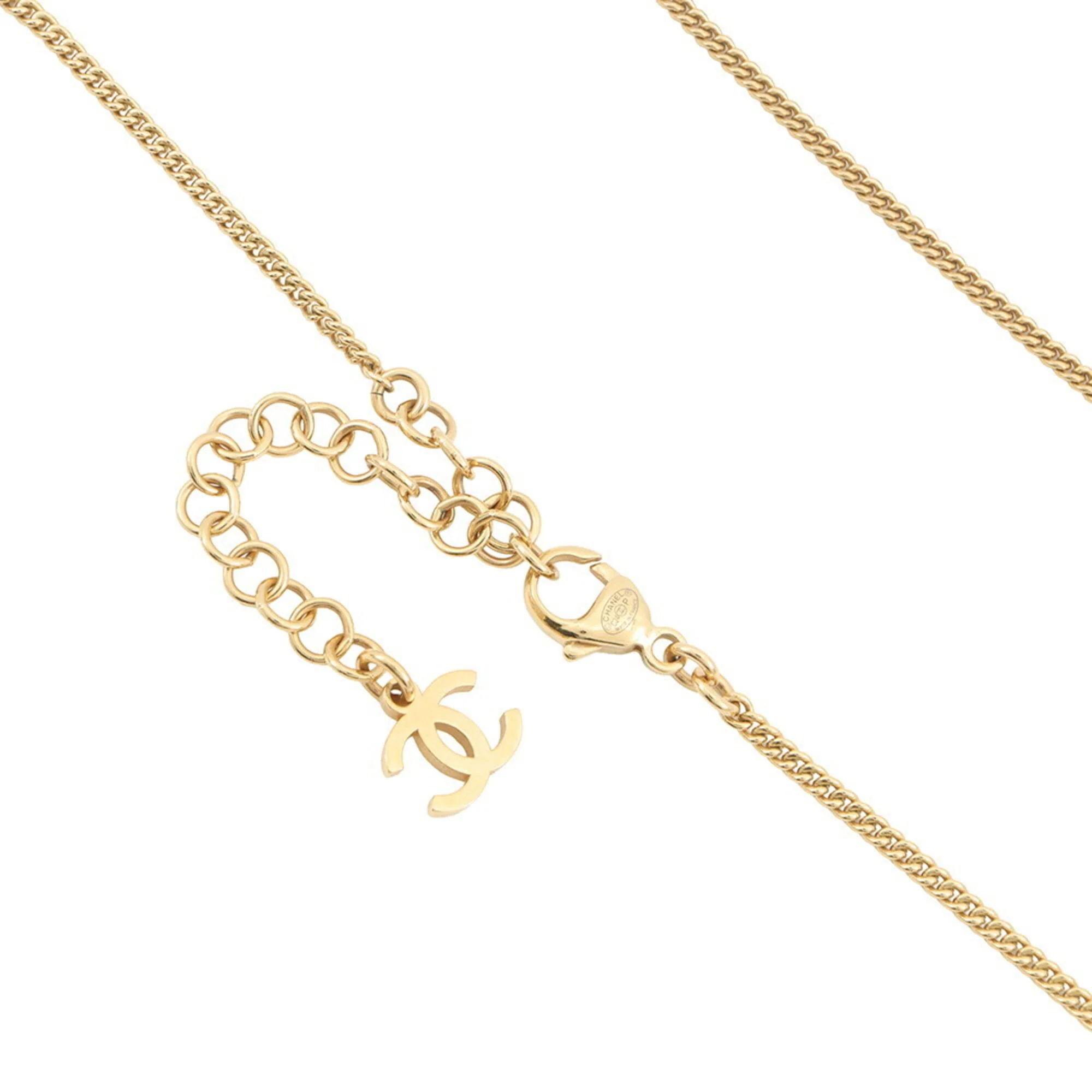 CC Logo Pendant Necklace Gold-Tone Metal - Image 5