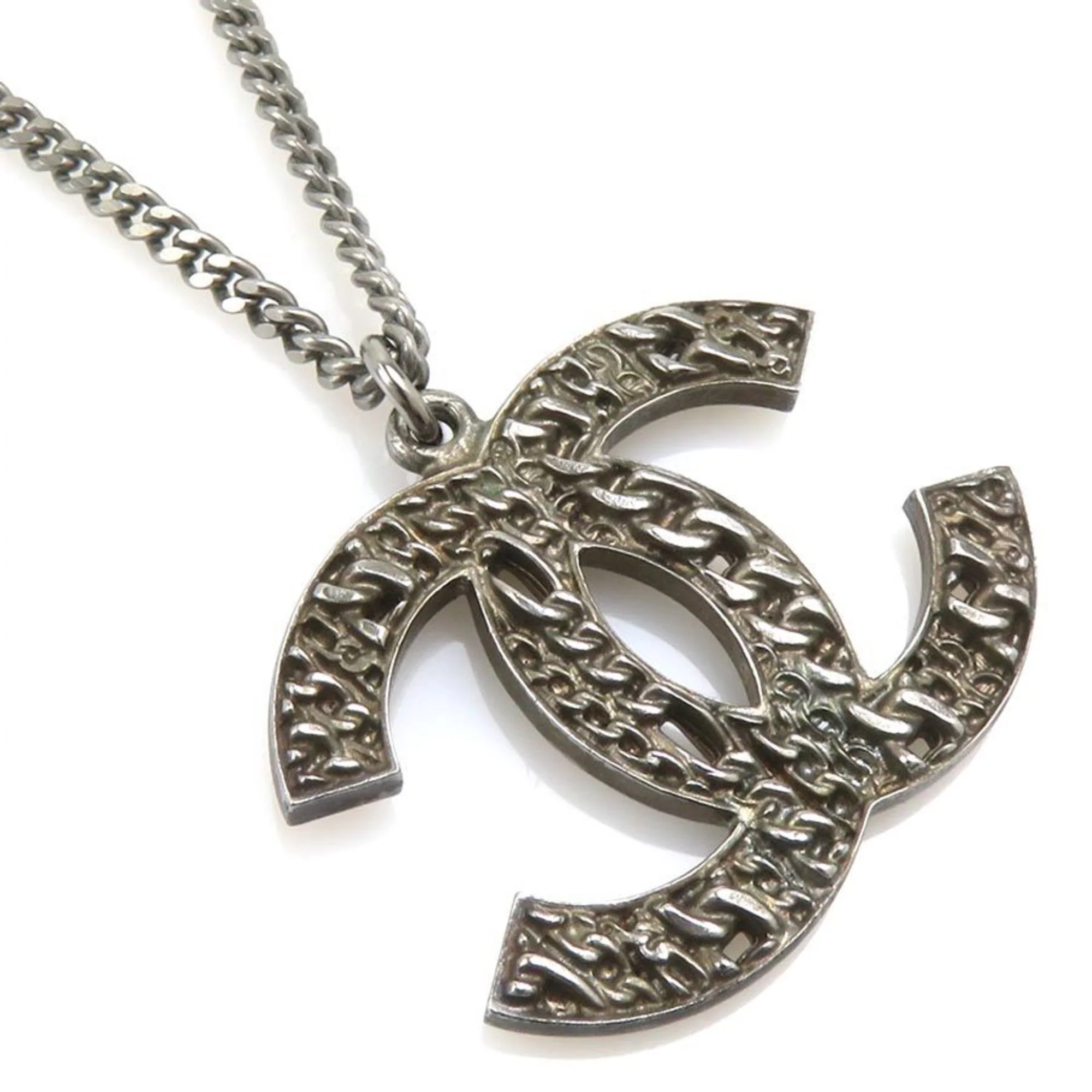 CC Logo Pendant Necklace Metal