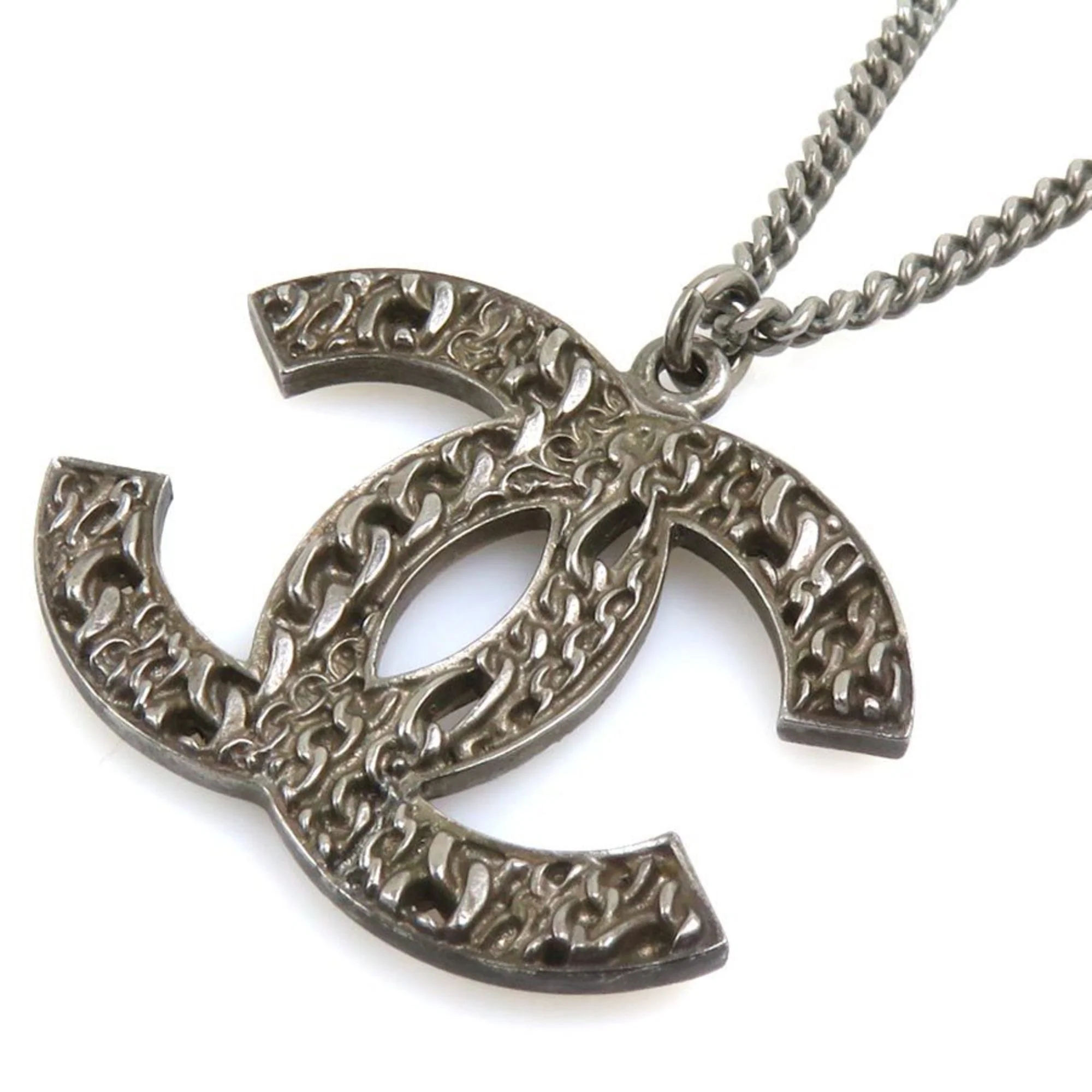 CC Logo Pendant Necklace Metal - Image 4